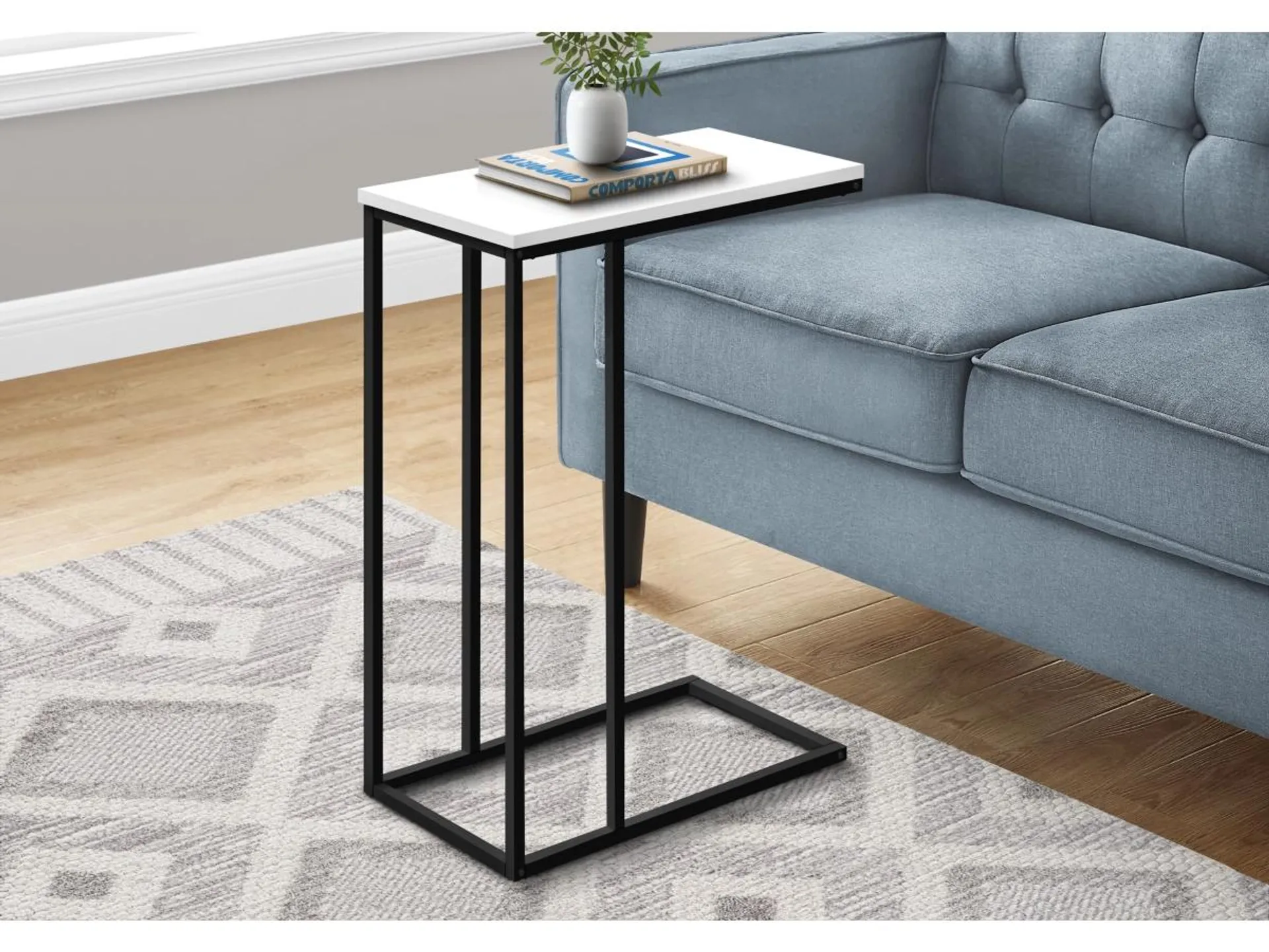 Monarch Specialties Contemporary 25" High Rectangle C-Shape Accent Table