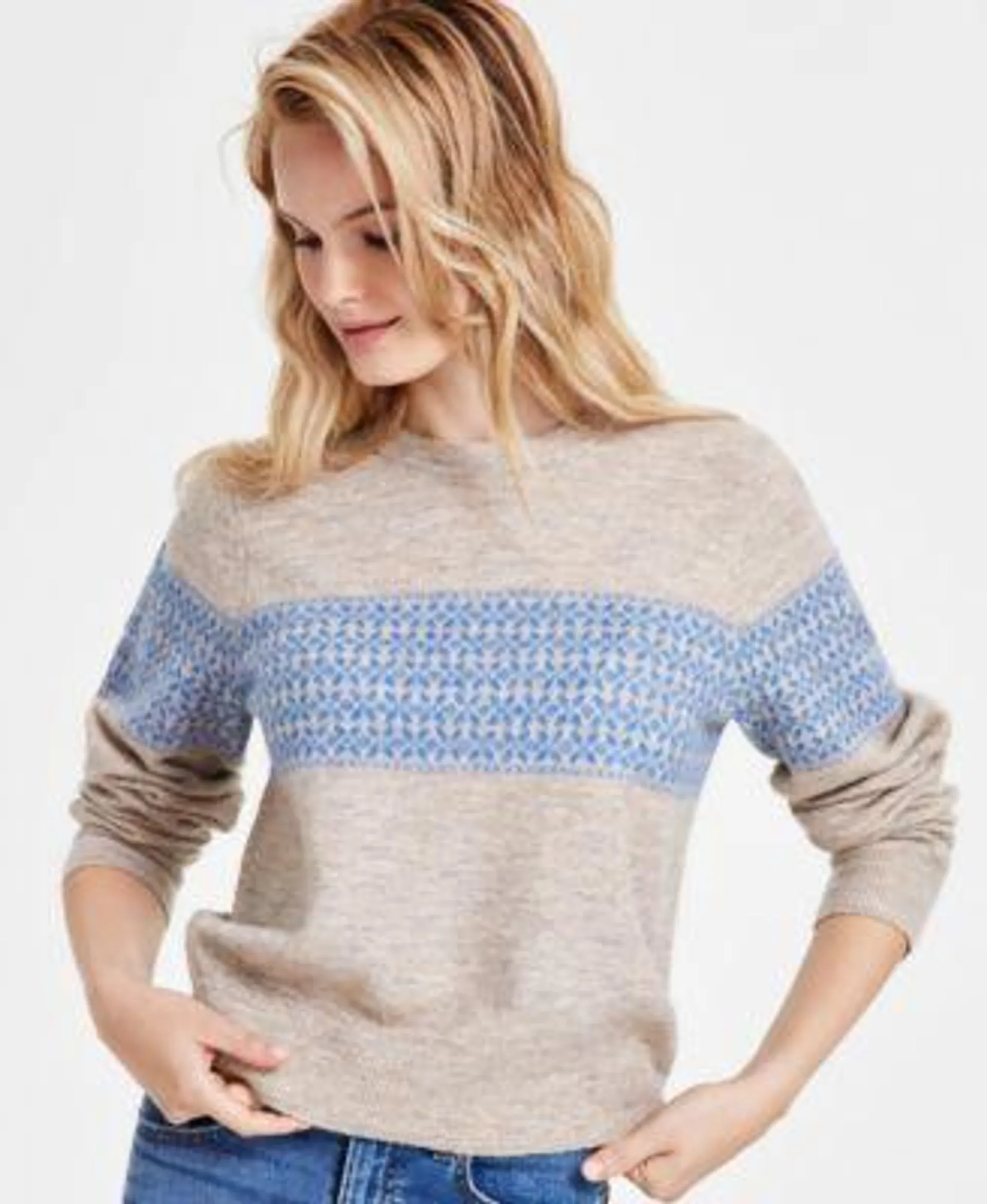 Women's Fair Isle Stripe Sweater Macy's Exclusive