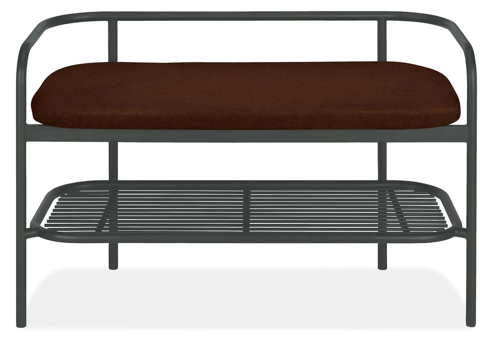 Ebers 36w 16d 22h Bench in Banks Mocha with Graphite Frame