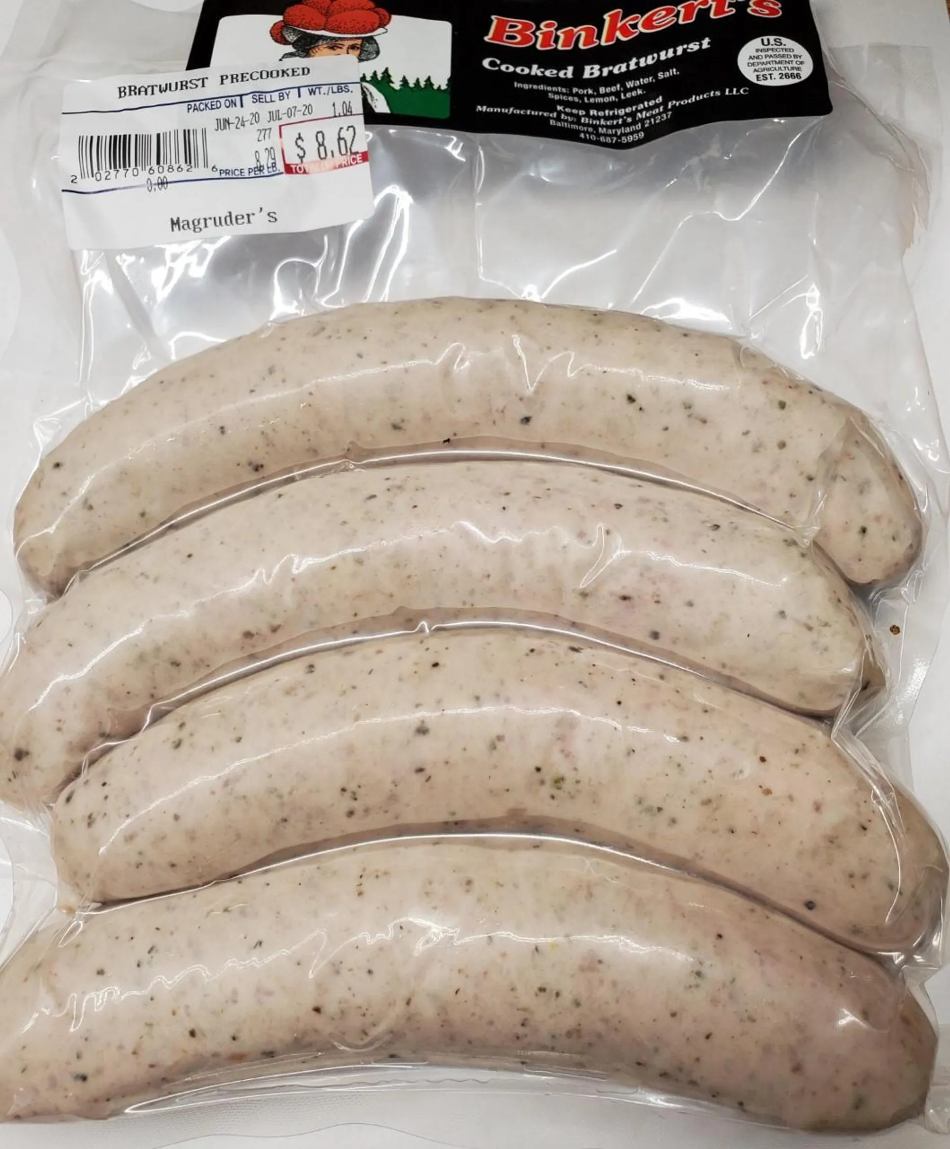 Binkert's - Bratwurst Precooked per LB