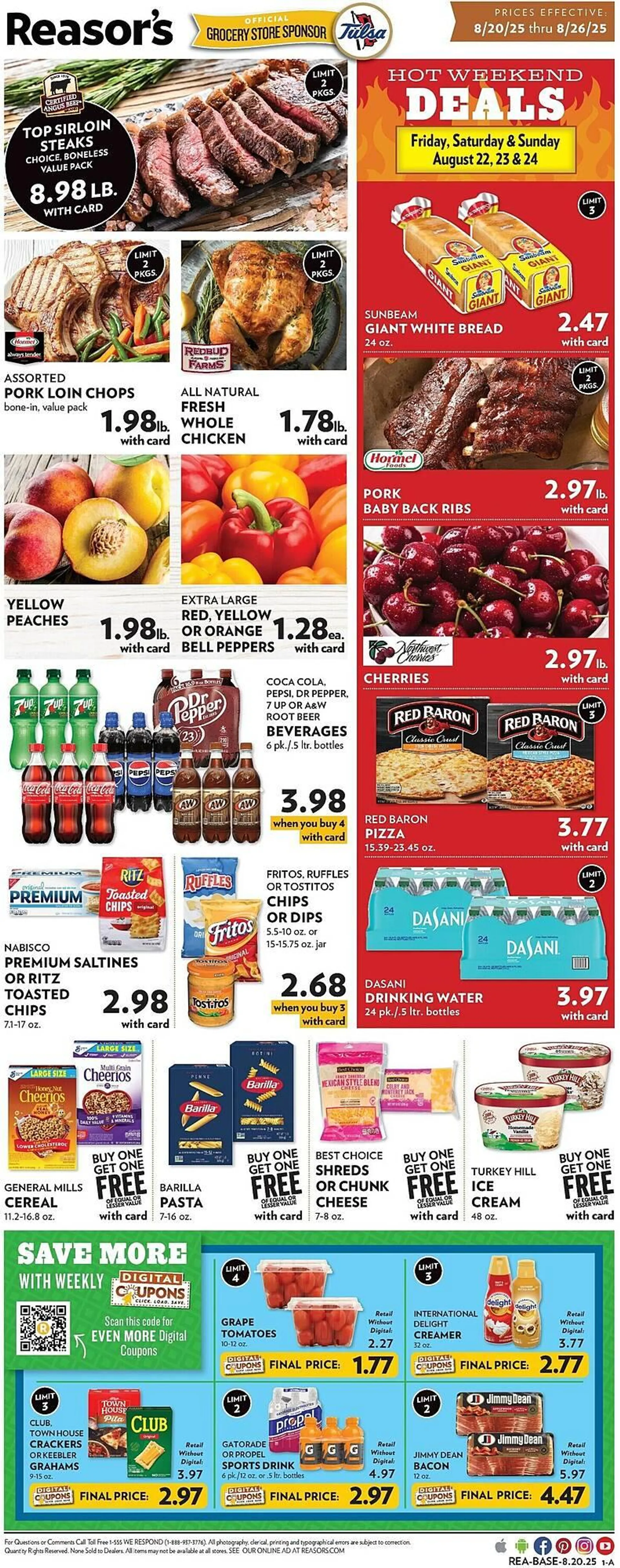 Weekly ad Reasors Weekly Ad from August 20 to August 26 2025 - Page 1