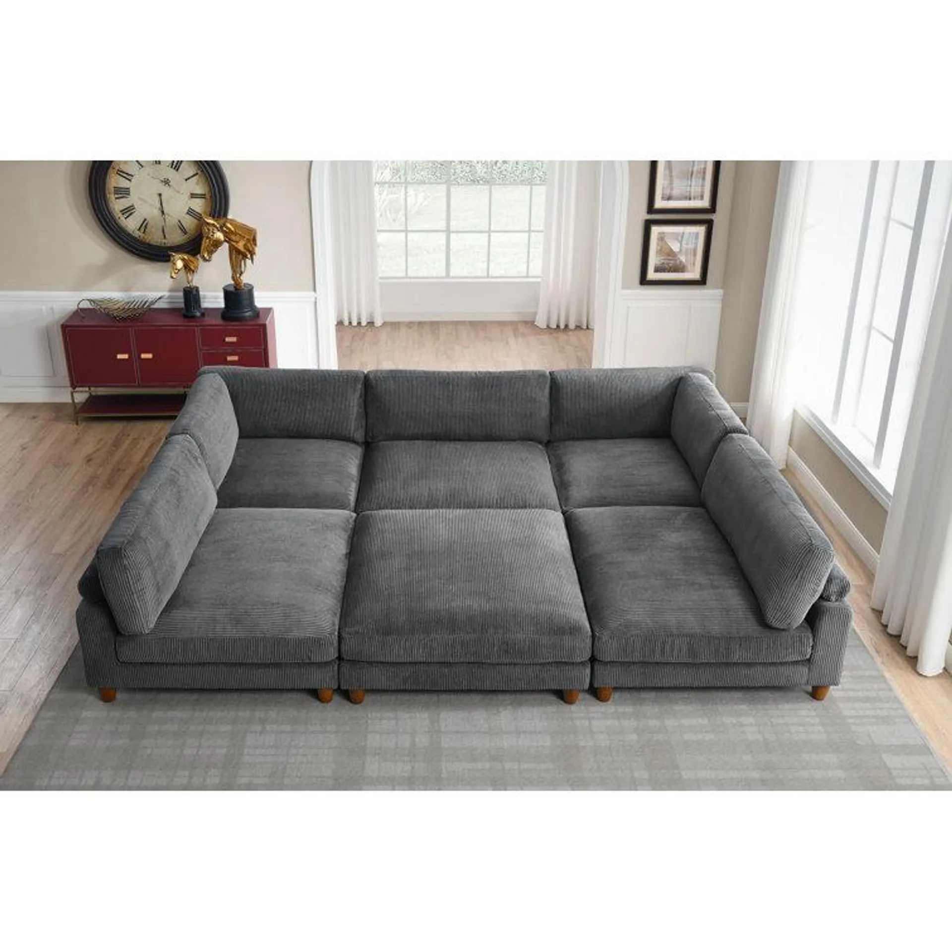 Espinosa 6 - Piece Corduroy Sectional