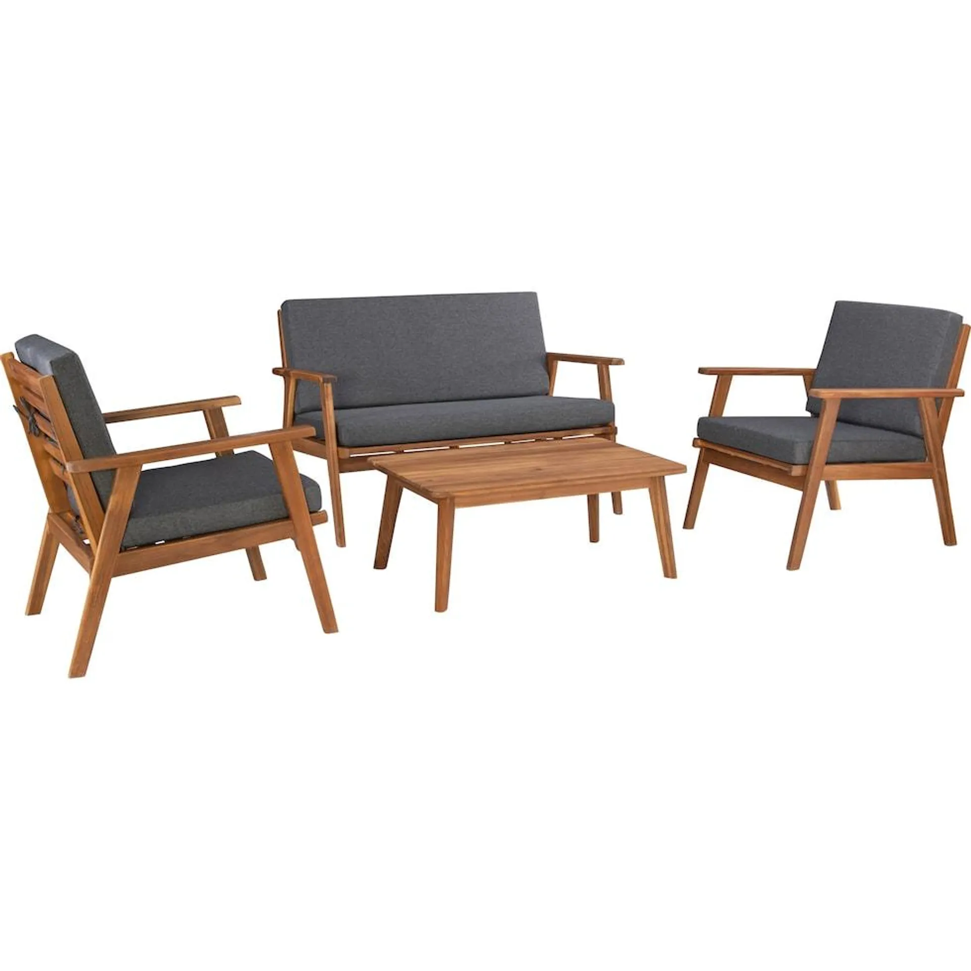 Orcabessa 4-Piece Outdoor Table, Loveseat and 2 Chairs Set