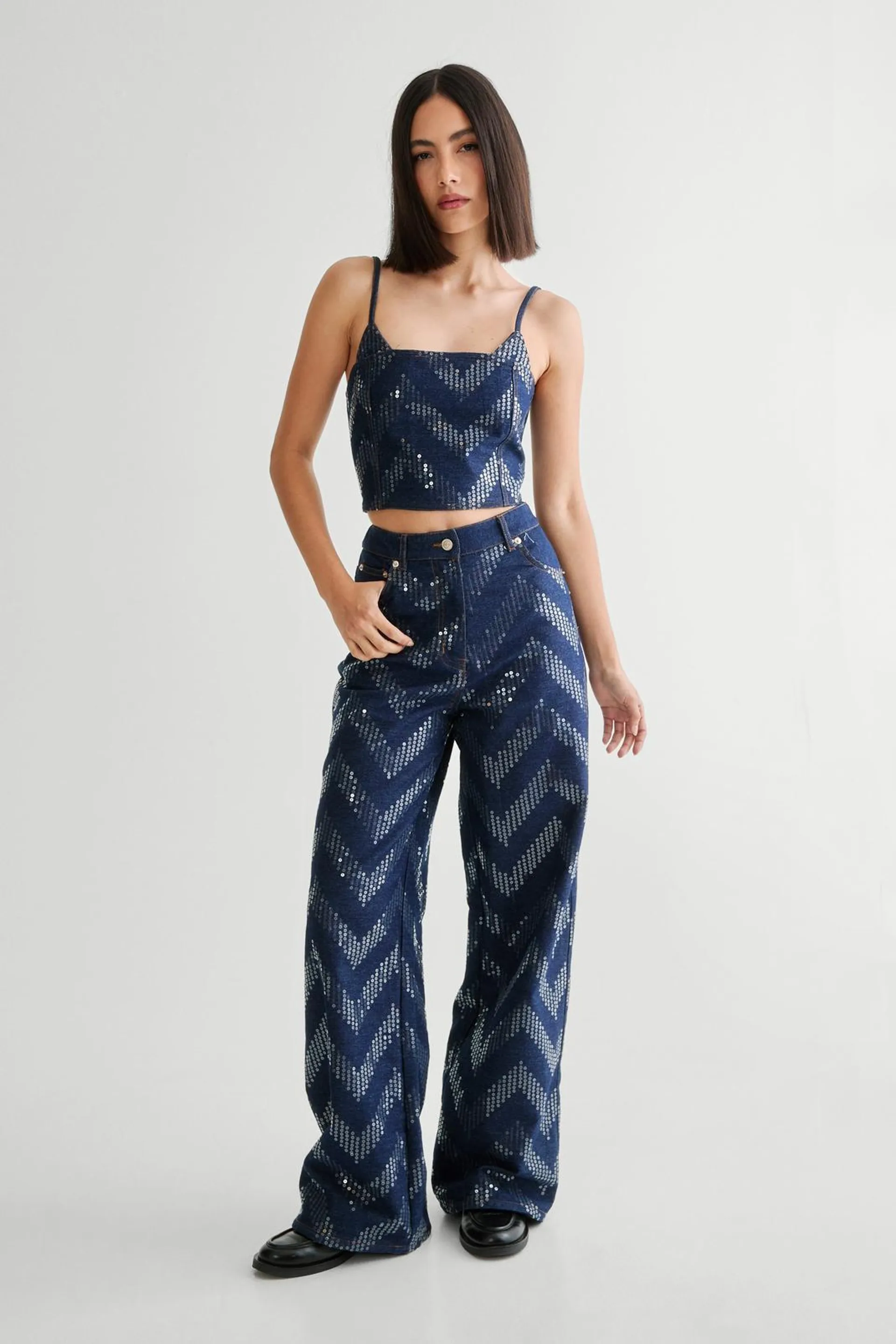 Zig Zag Sequin Jean