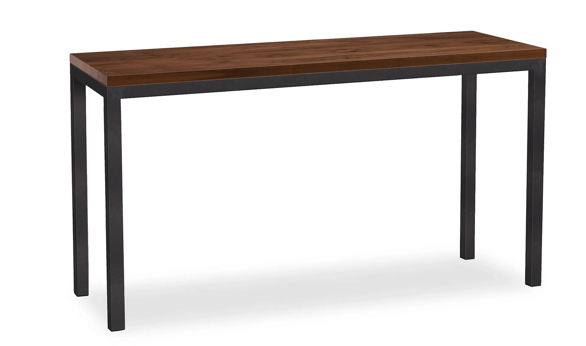 Parsons 54w 13d 29h Console Table in 1.5" Natural Steel with Solid Walnut Top