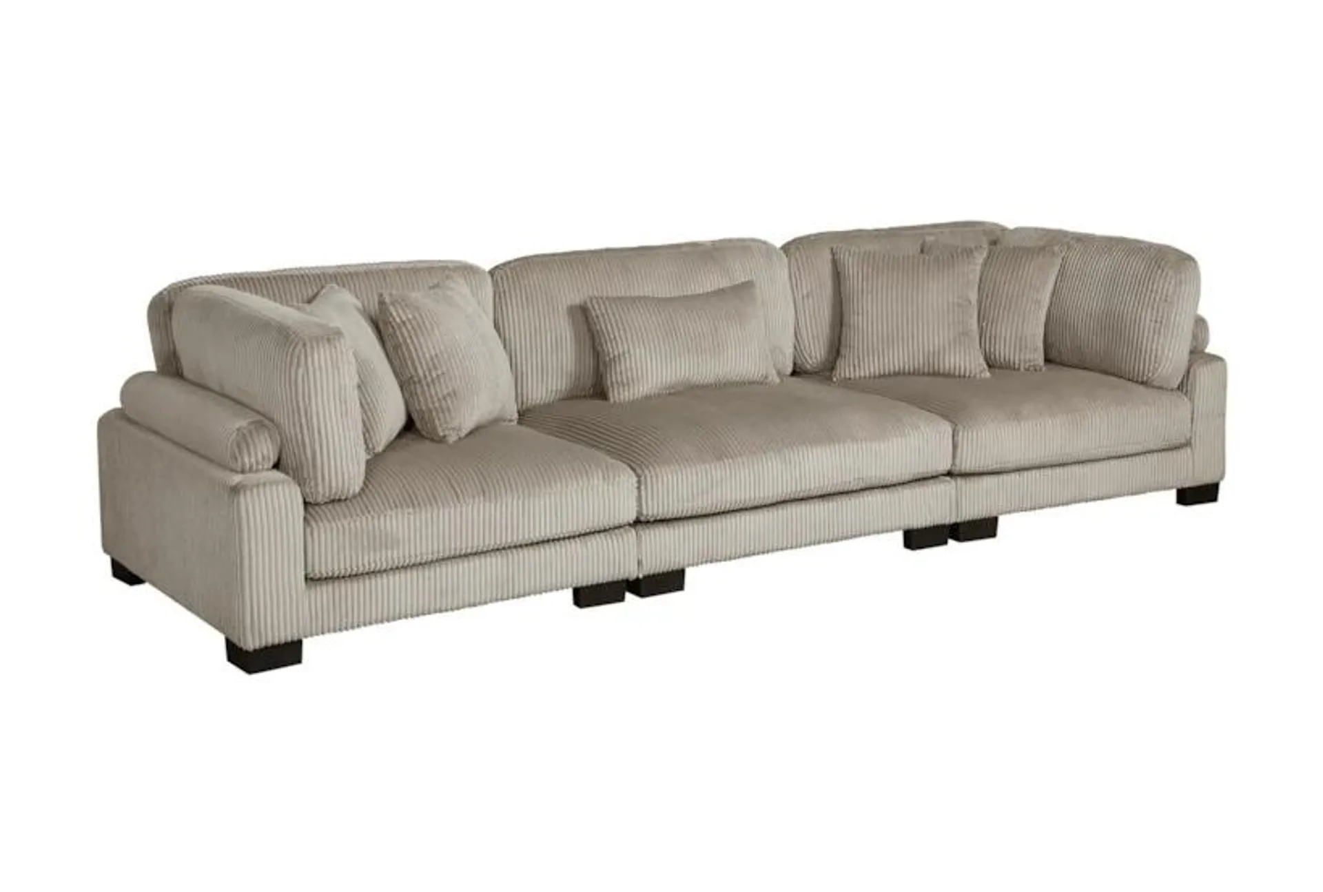 Ellery Brown Corduroy Fabric Sofa | Loose Reversible Back