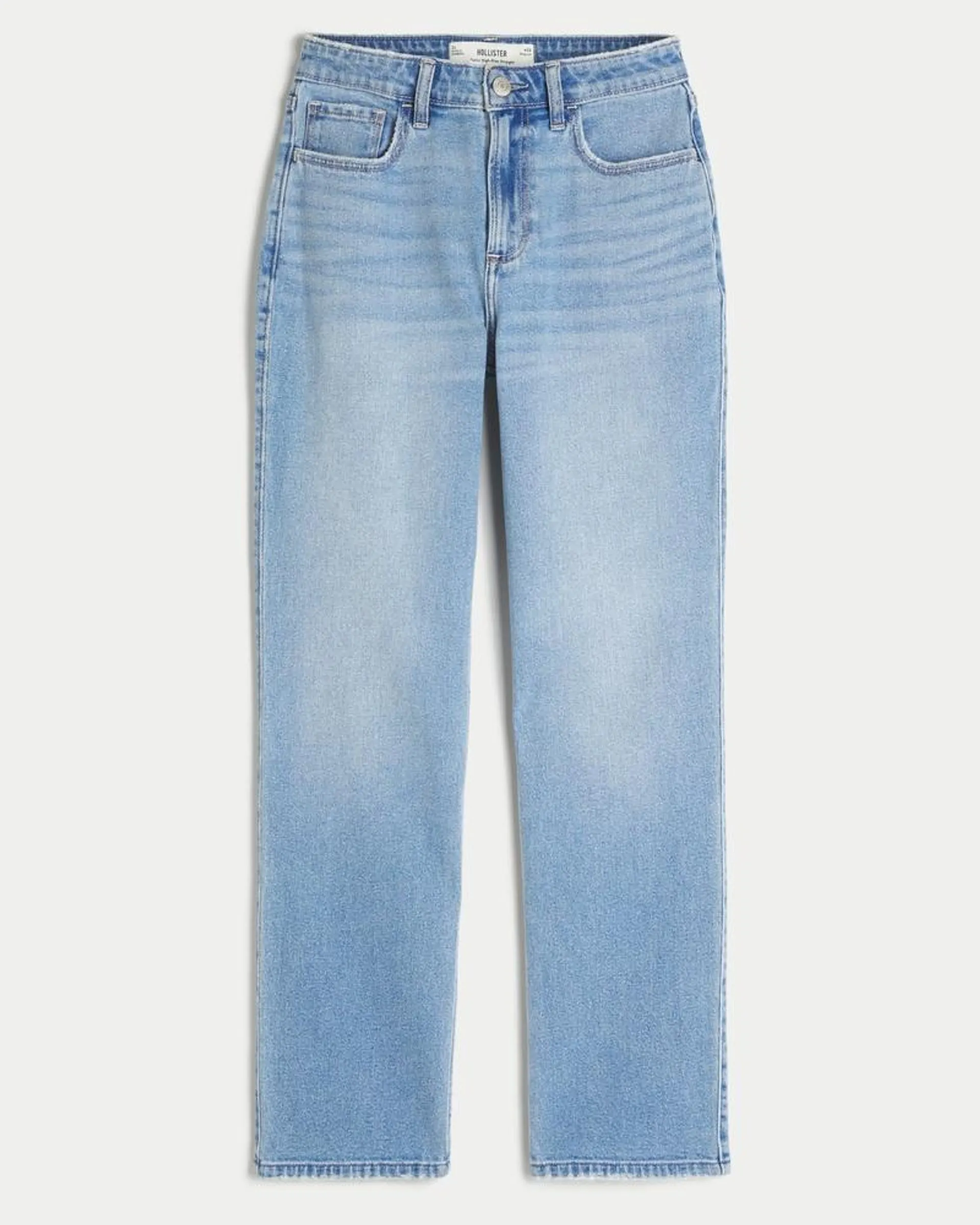 Curvy High-Rise Light Wash Straight Jeans