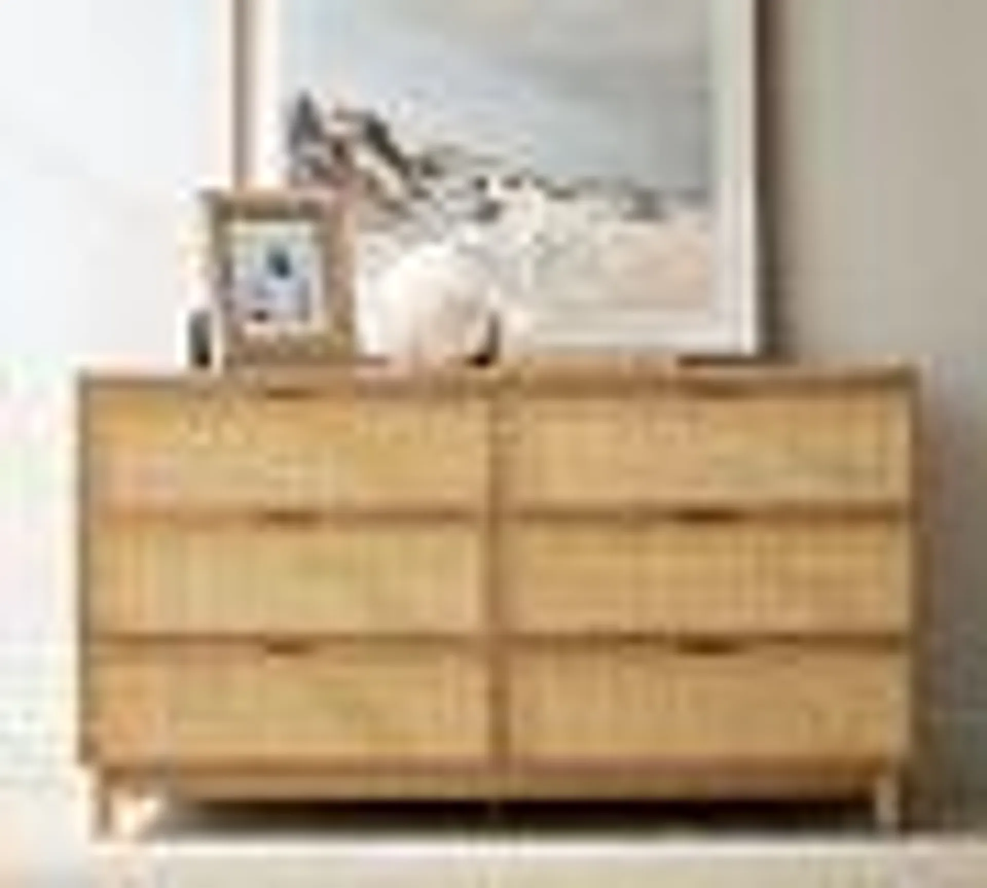 Westly Cane 6-Drawer Dresser (60")