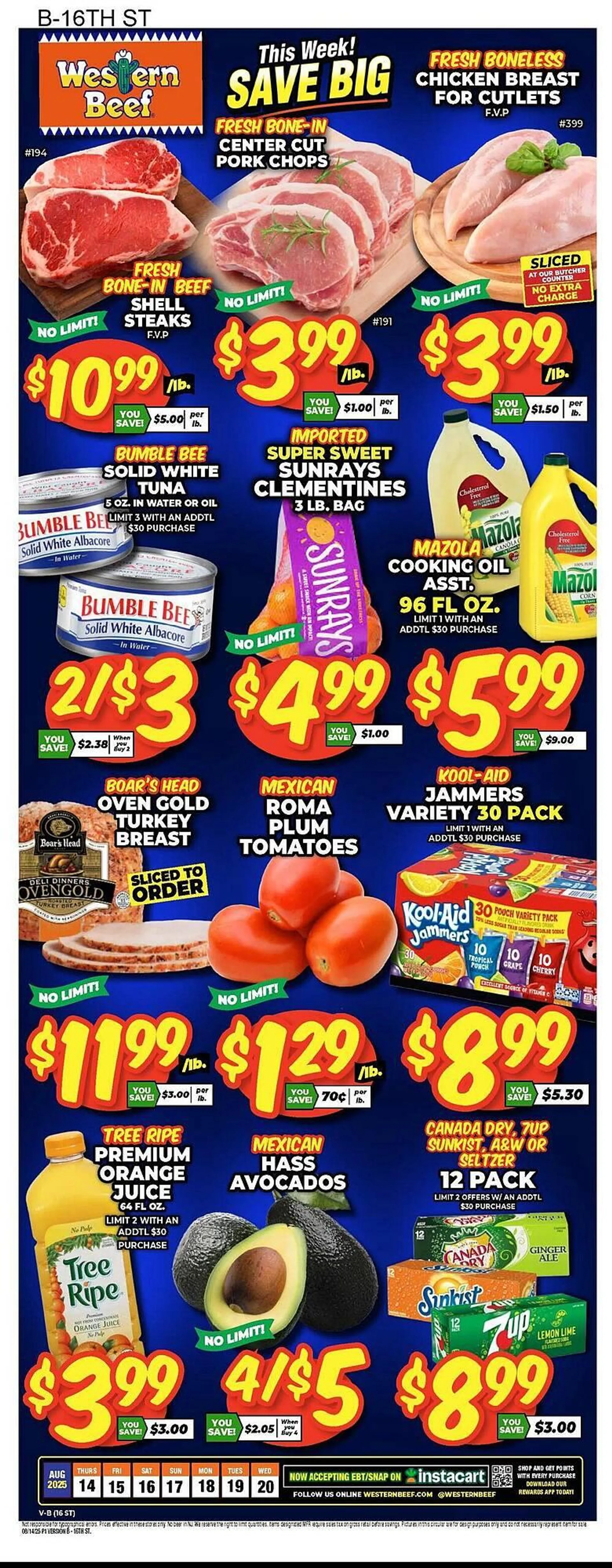 Weekly ad Western Beef Weekly Ad from August 14 to August 20 2025 - Page 1