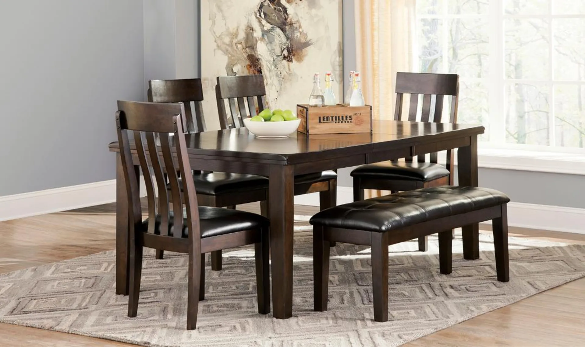 Modern Heritage Haddigan 6-Seater Dining Set in Dark Brown