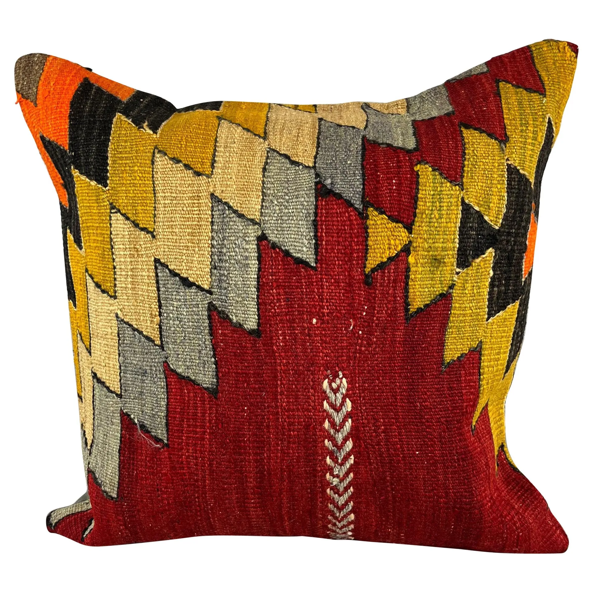 20 x 20 Kilim Pillow Turkish Cushion Natural Red Pillow Cushion Cover #6819