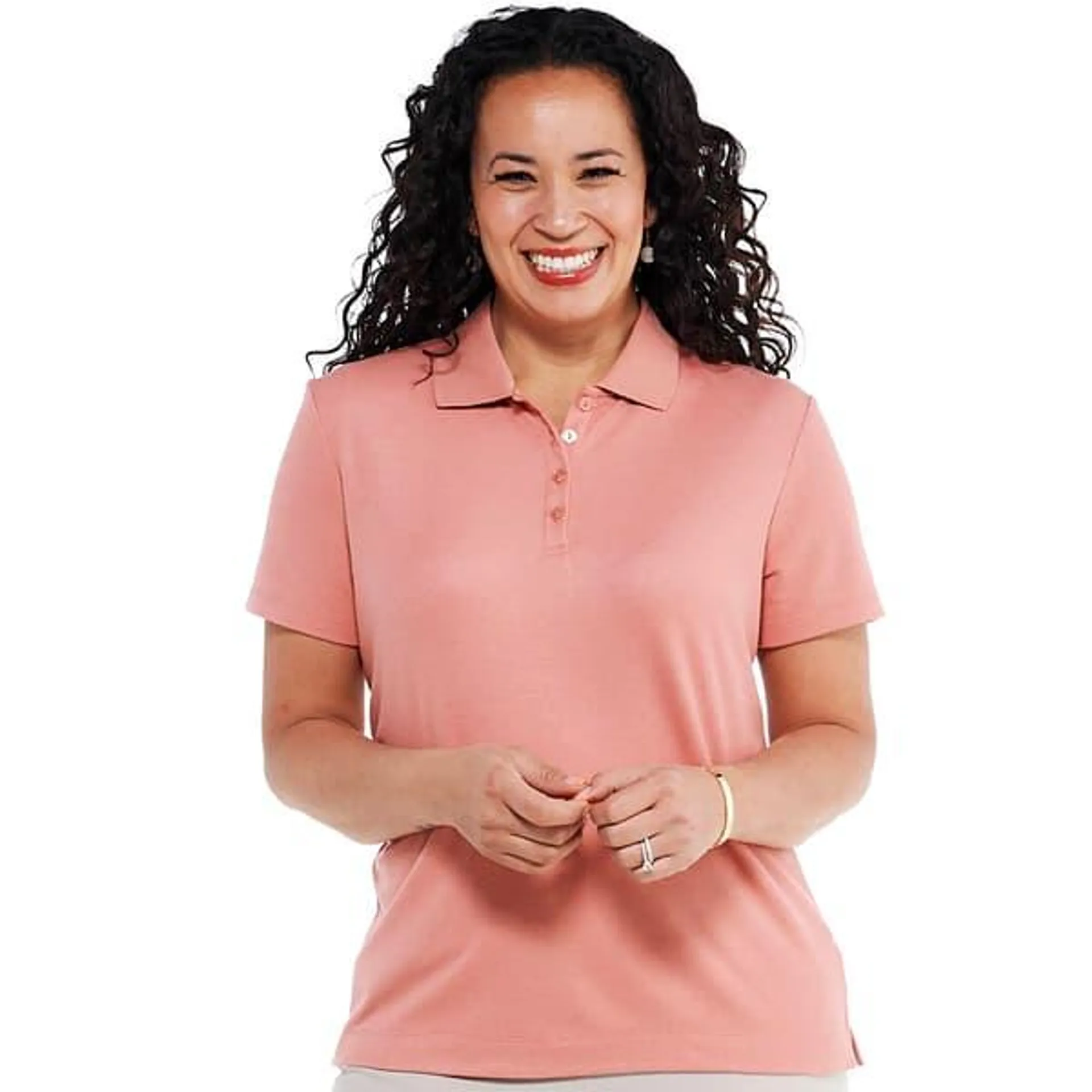 Womens Hasting & Smith Short Sleeve Solid Polo Top