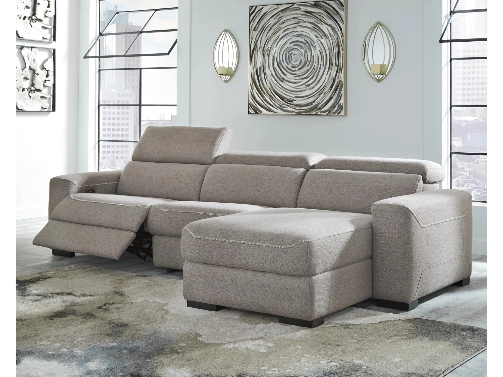 Mabton 3-Piece Dual Power Reclining Modular Sofa