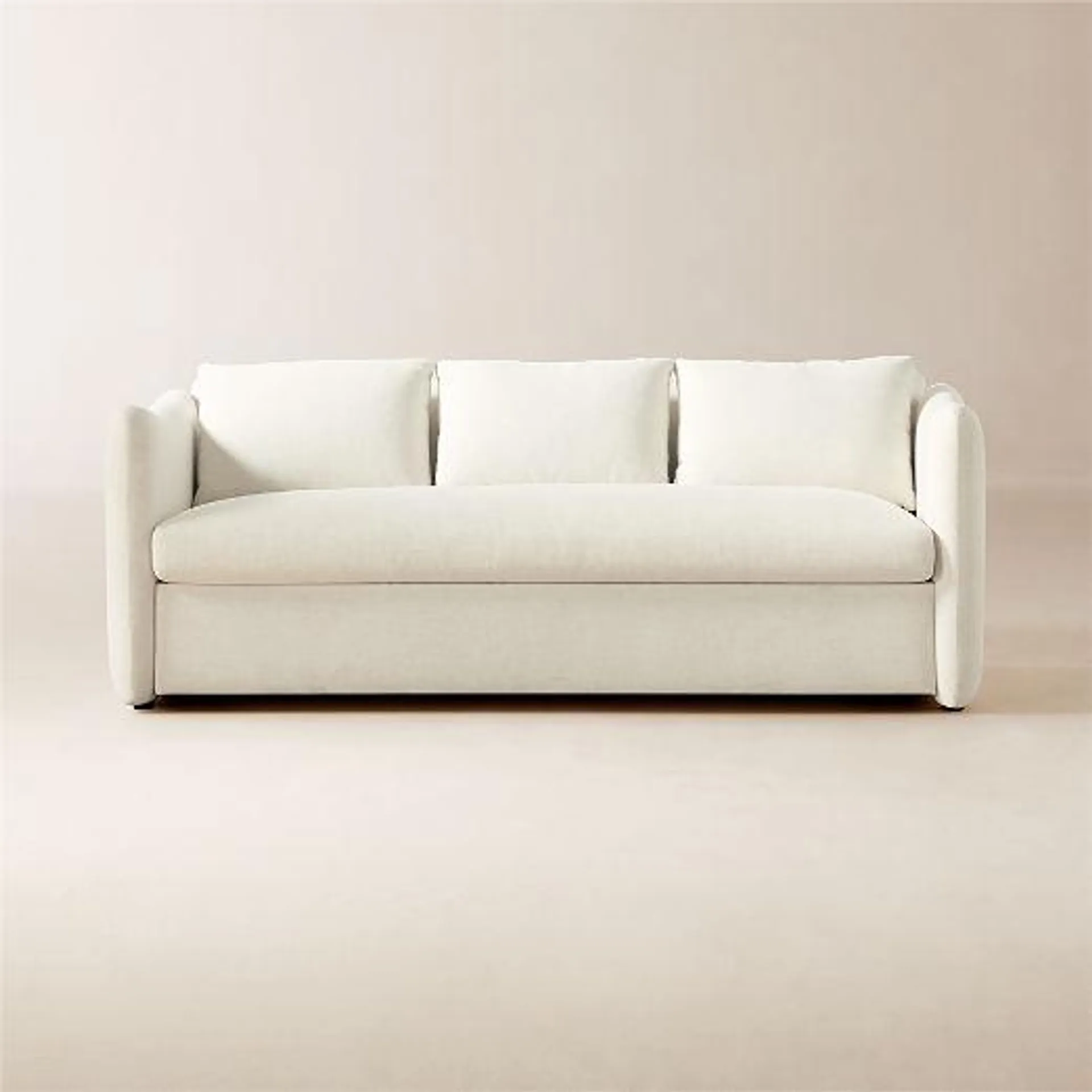 Tuffare 79.25" White Performance Fabric Sleeper Sofa