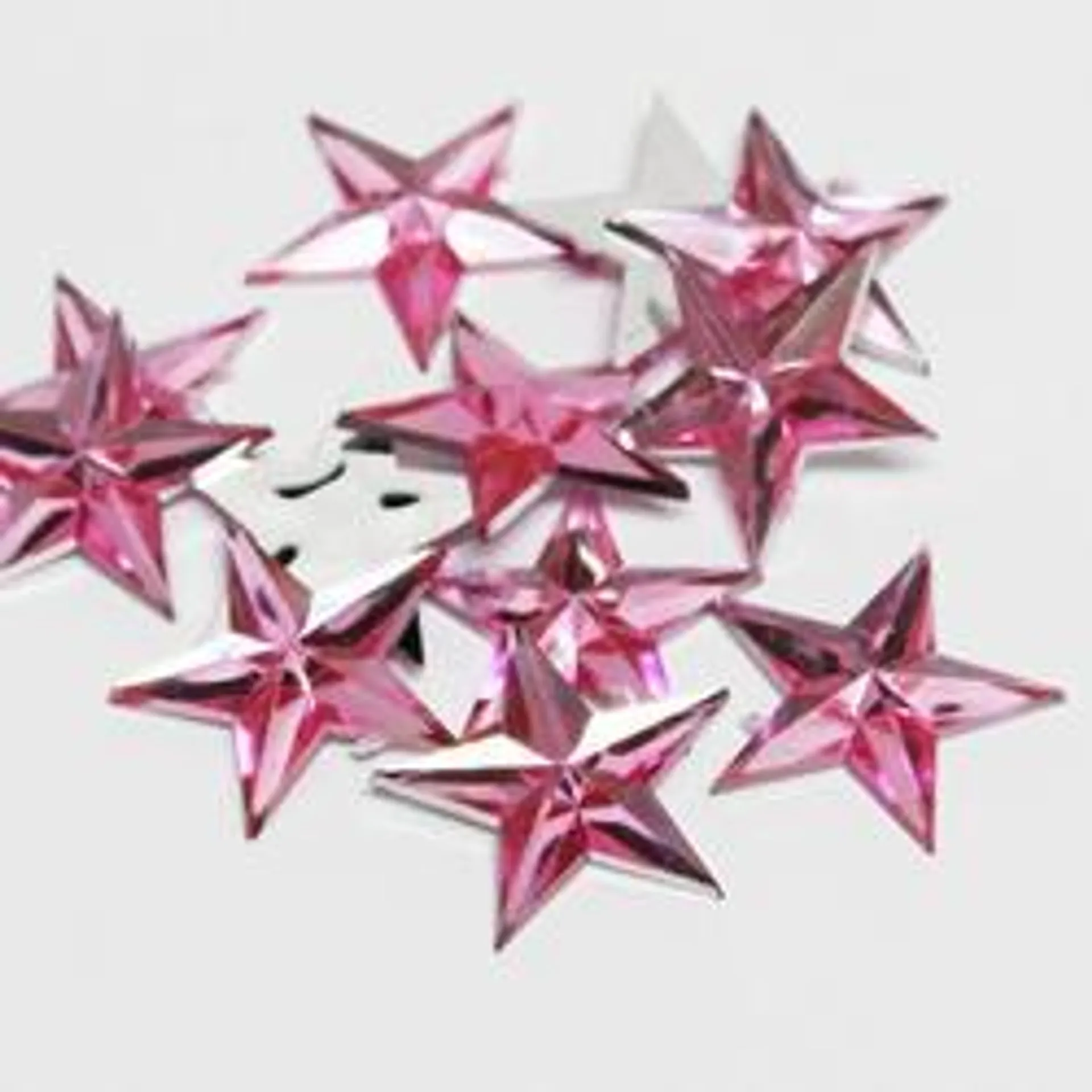 Pink Flat Back Star Rhinestones (Approx. 12 pieces)