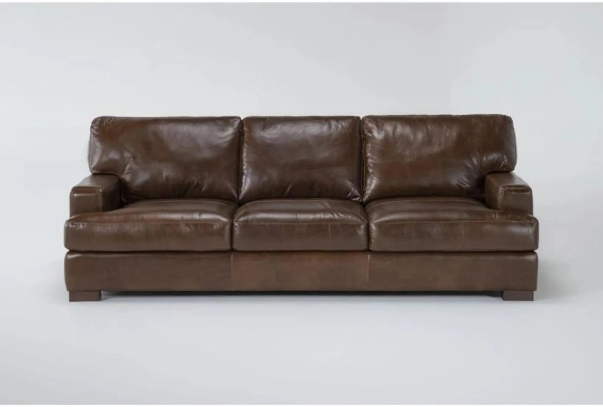 Grisham Brown 100% Top Grain Italian Leather 95" Sofa