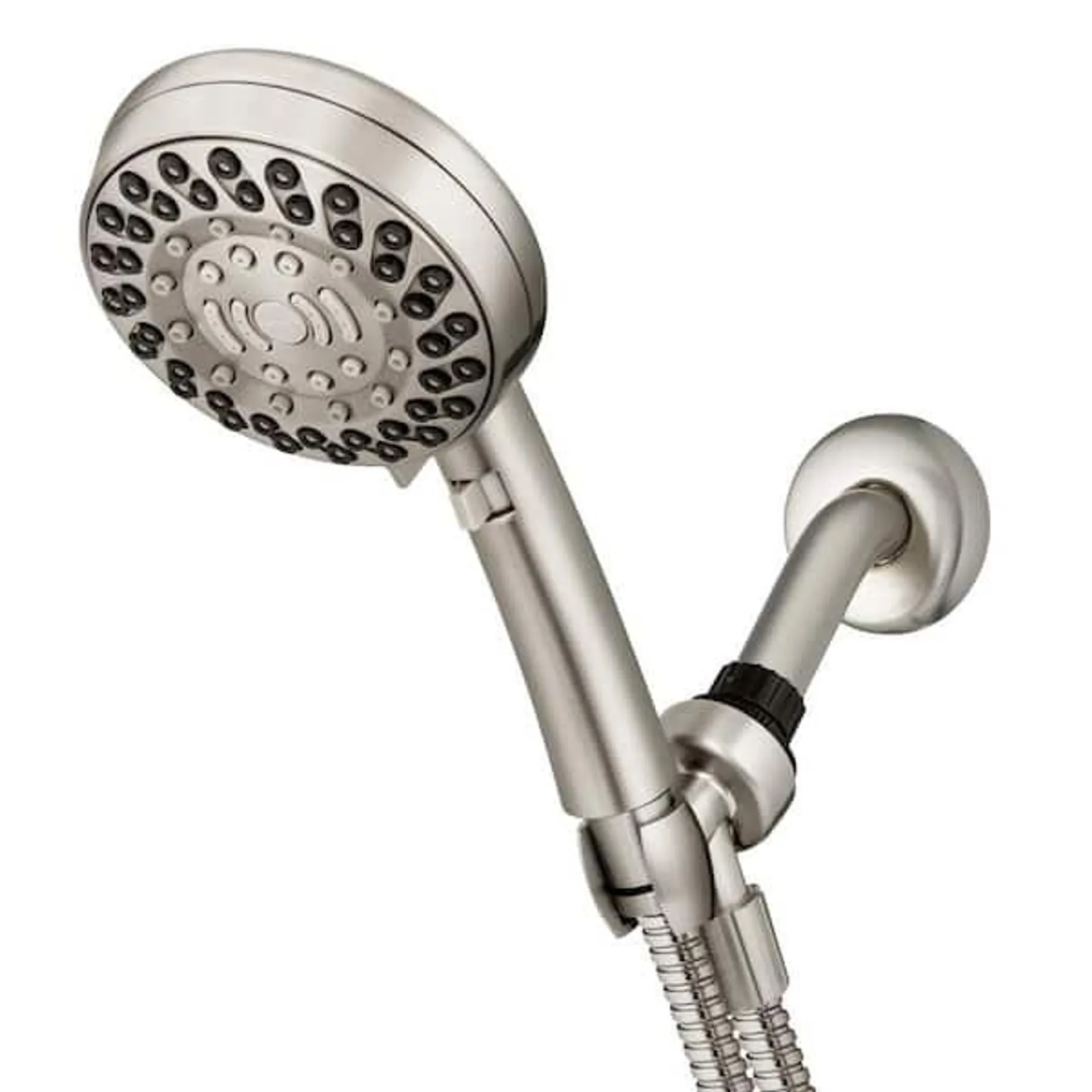 6-Spray Wall Mount Handheld Shower Head 1.8 GPM in Brushed Nickel