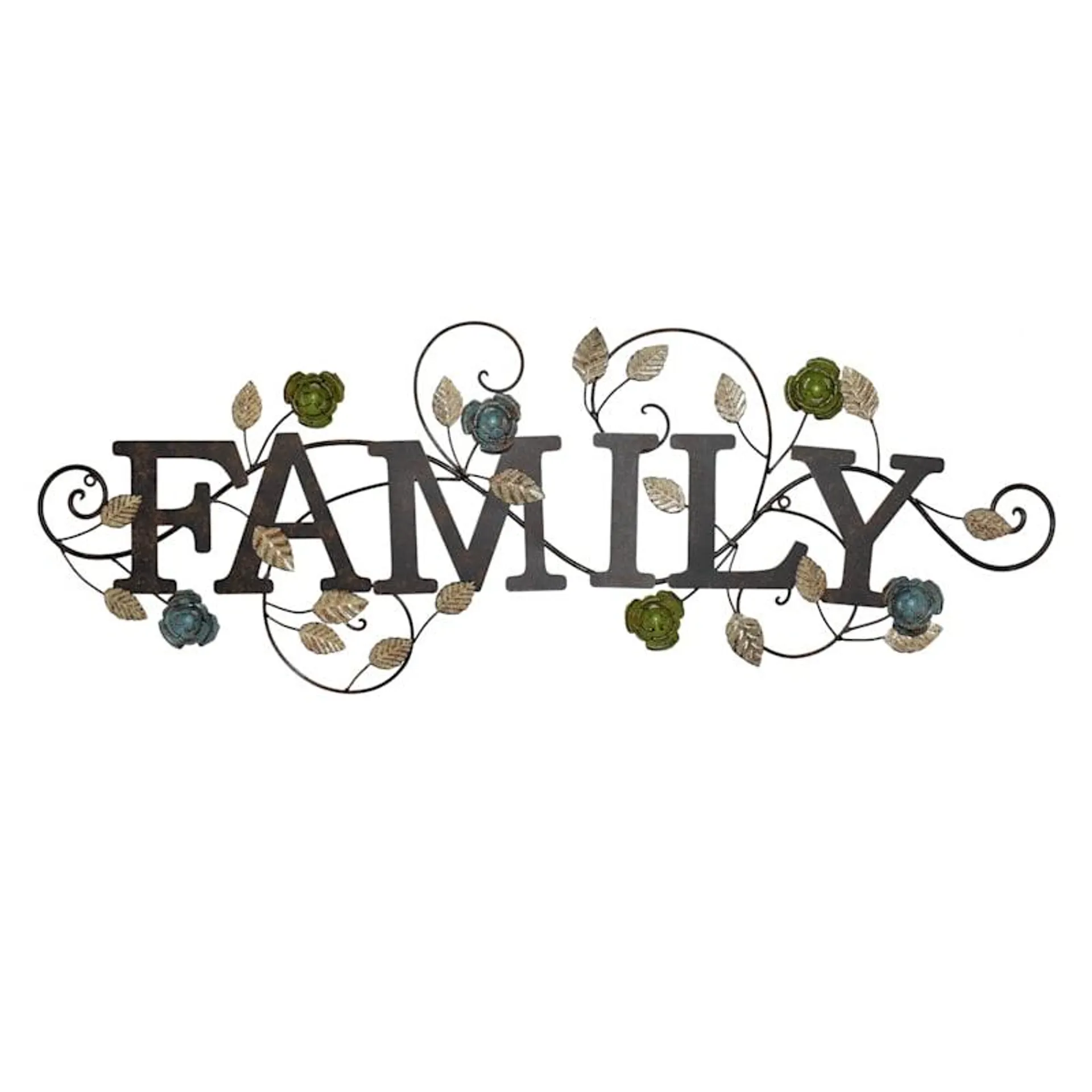 Family Iron Outdoor Wall Sign, 37x13