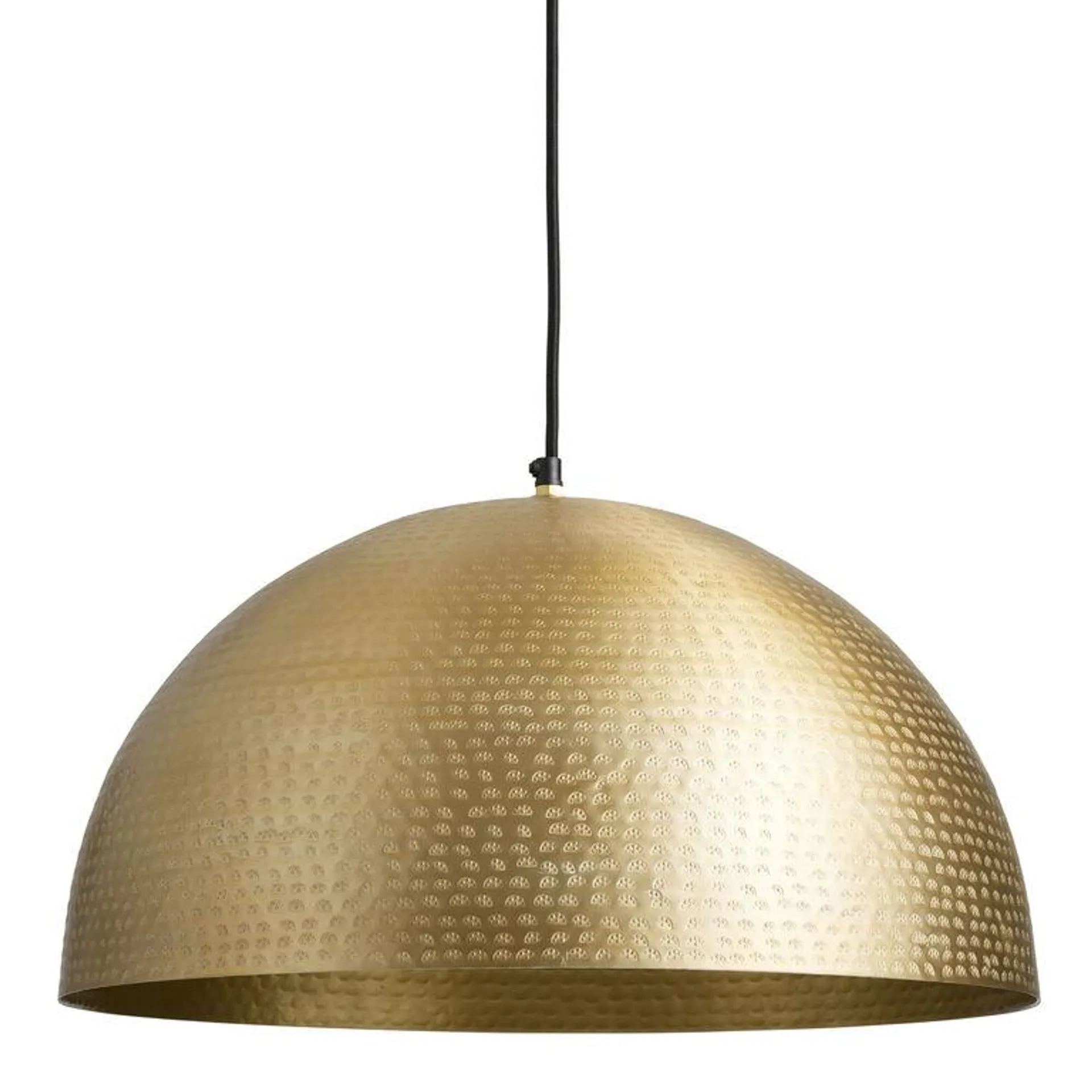 Zuri Hammered Brass Dome Pendant Lamp