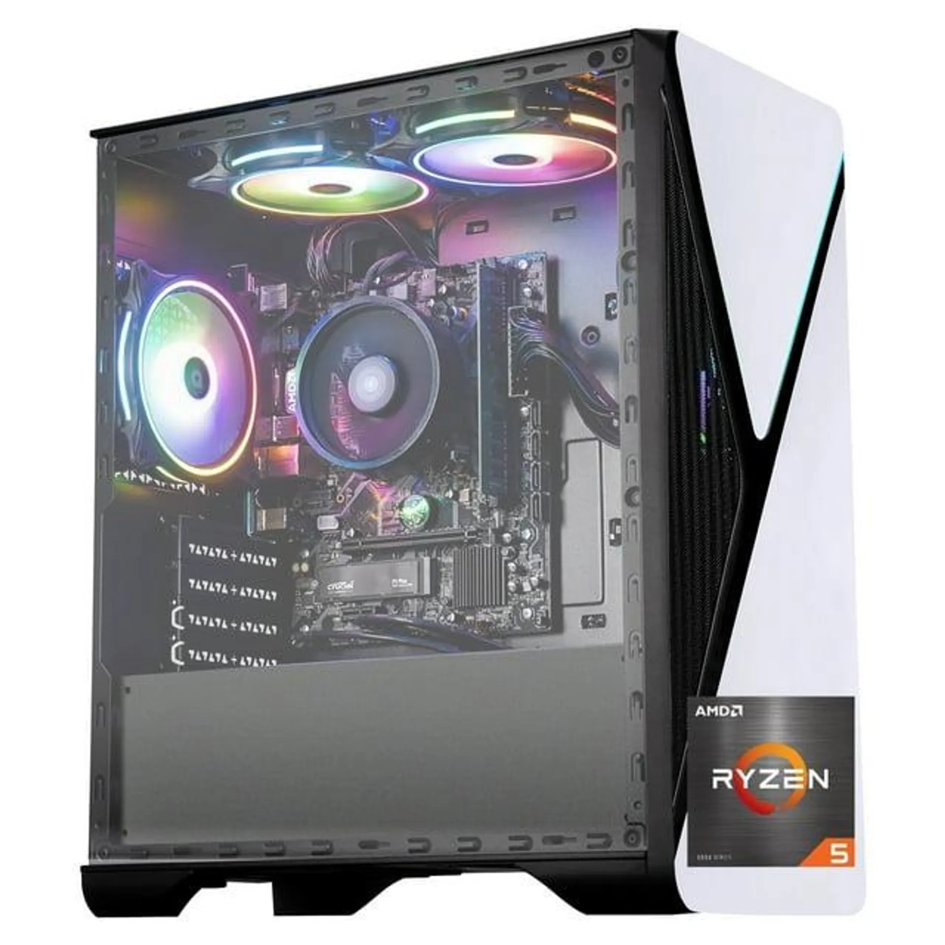 Zhic Gaming Desktop PC, Amd Ryzen 5 5600G, AMD Radeon Graphics, 16GB Ram, 1TB SSD, Windows 11 Home