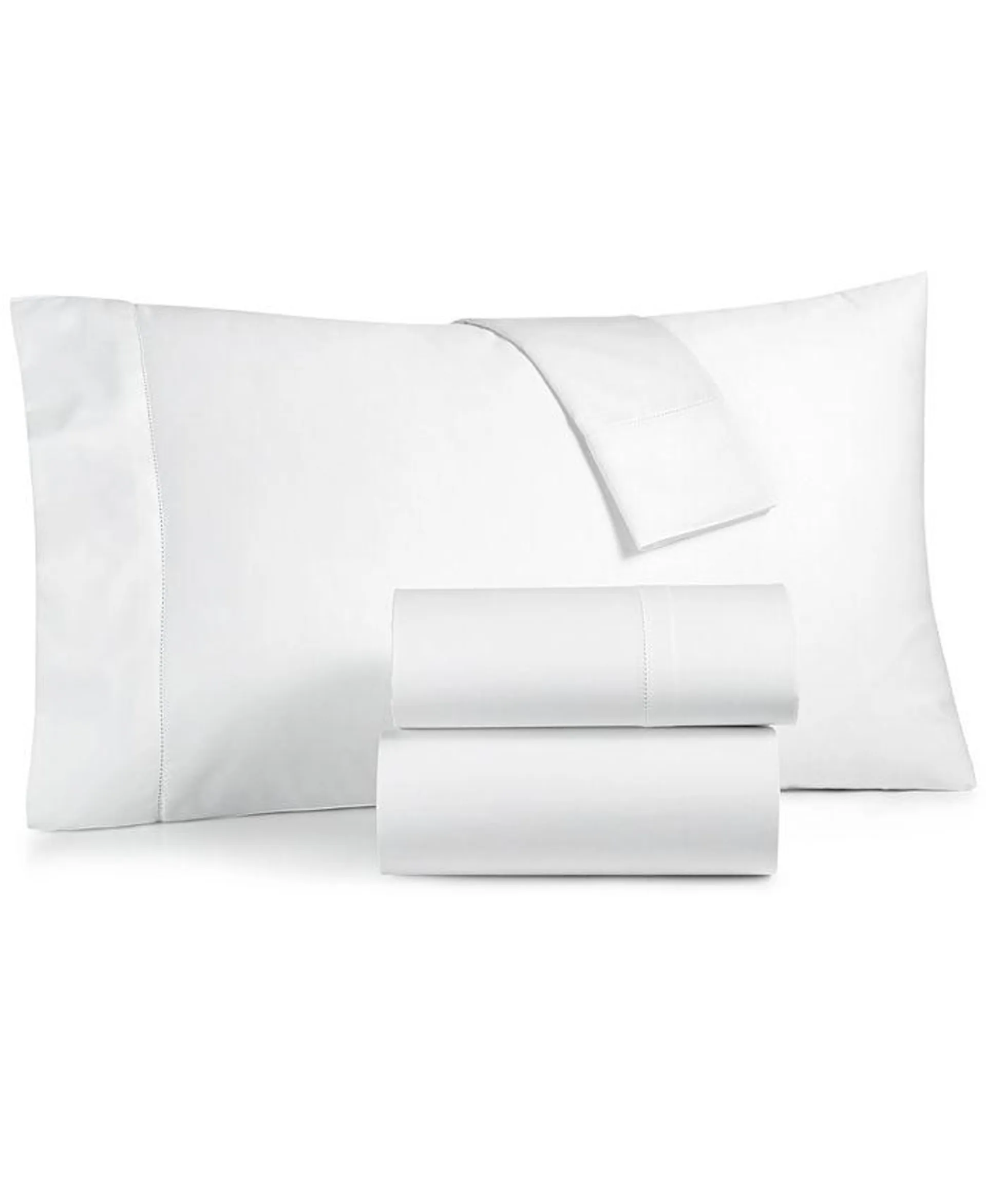 Solid 550 Thread Count 100% Cotton 4-Pc. Sheet Set, Queen, Created for Macy's