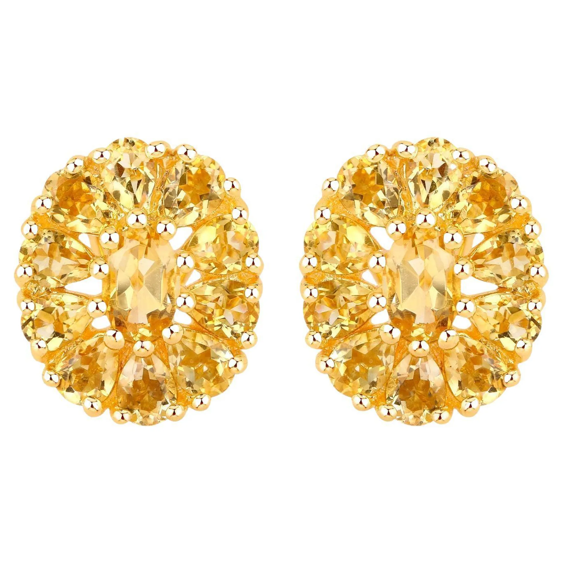 Citrine Cocktail Earrings 4.10 Carats Total