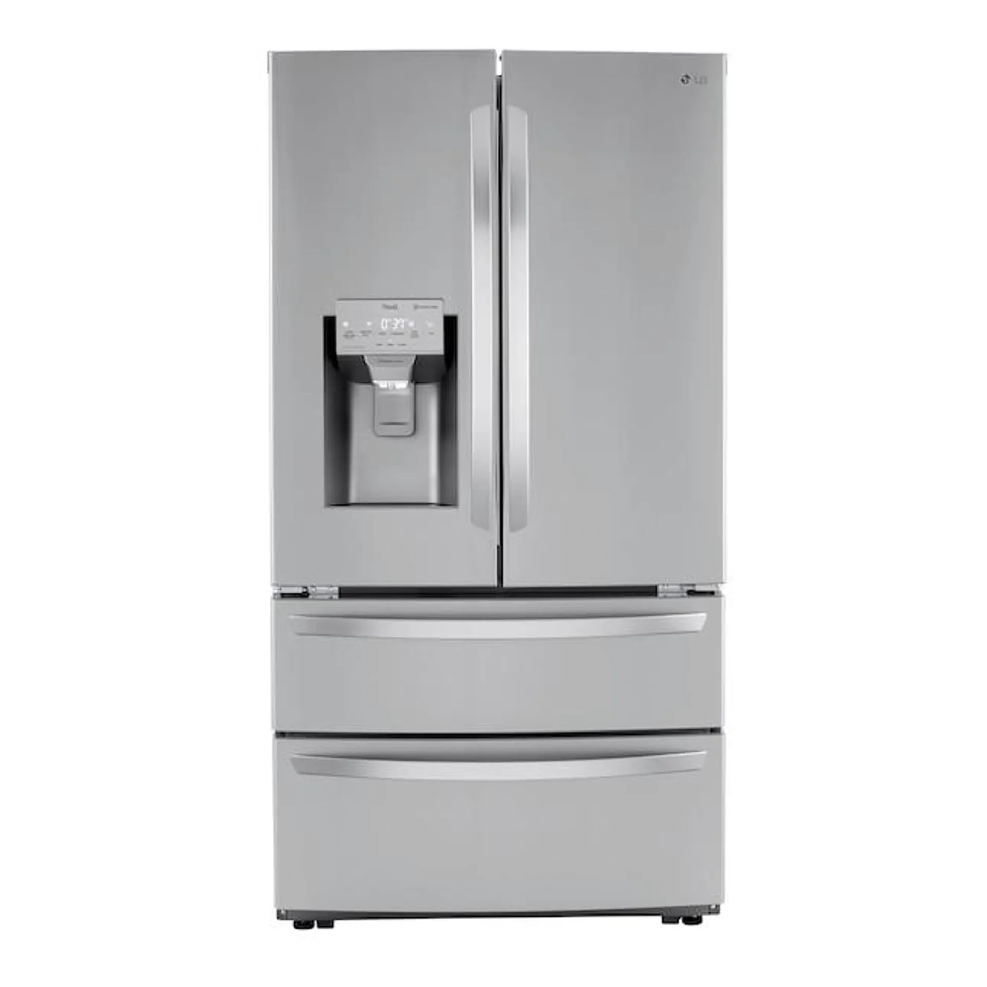 LG Craft Ice Smart WiFi Enabled 27.8-cu ft 4-Door Smart French Door Refrigerator with Dual Ice Maker, Water and Ice Dispenser (Fingerprint Resistant) ENERGY STAR