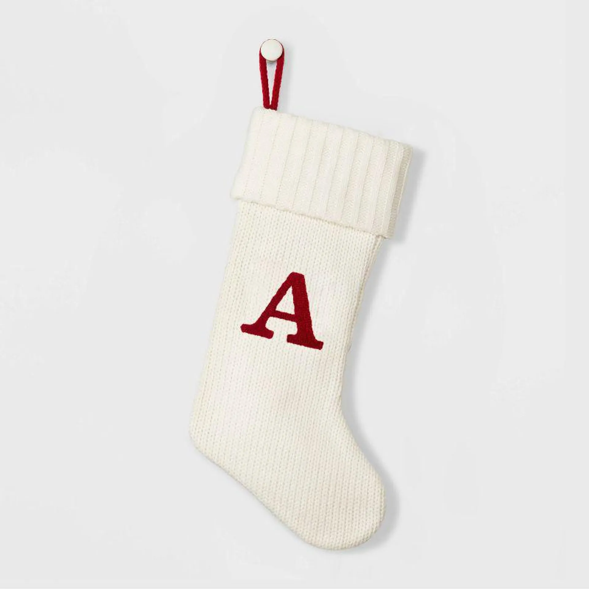 Knit Monogram Christmas Stocking White - Wondershop™