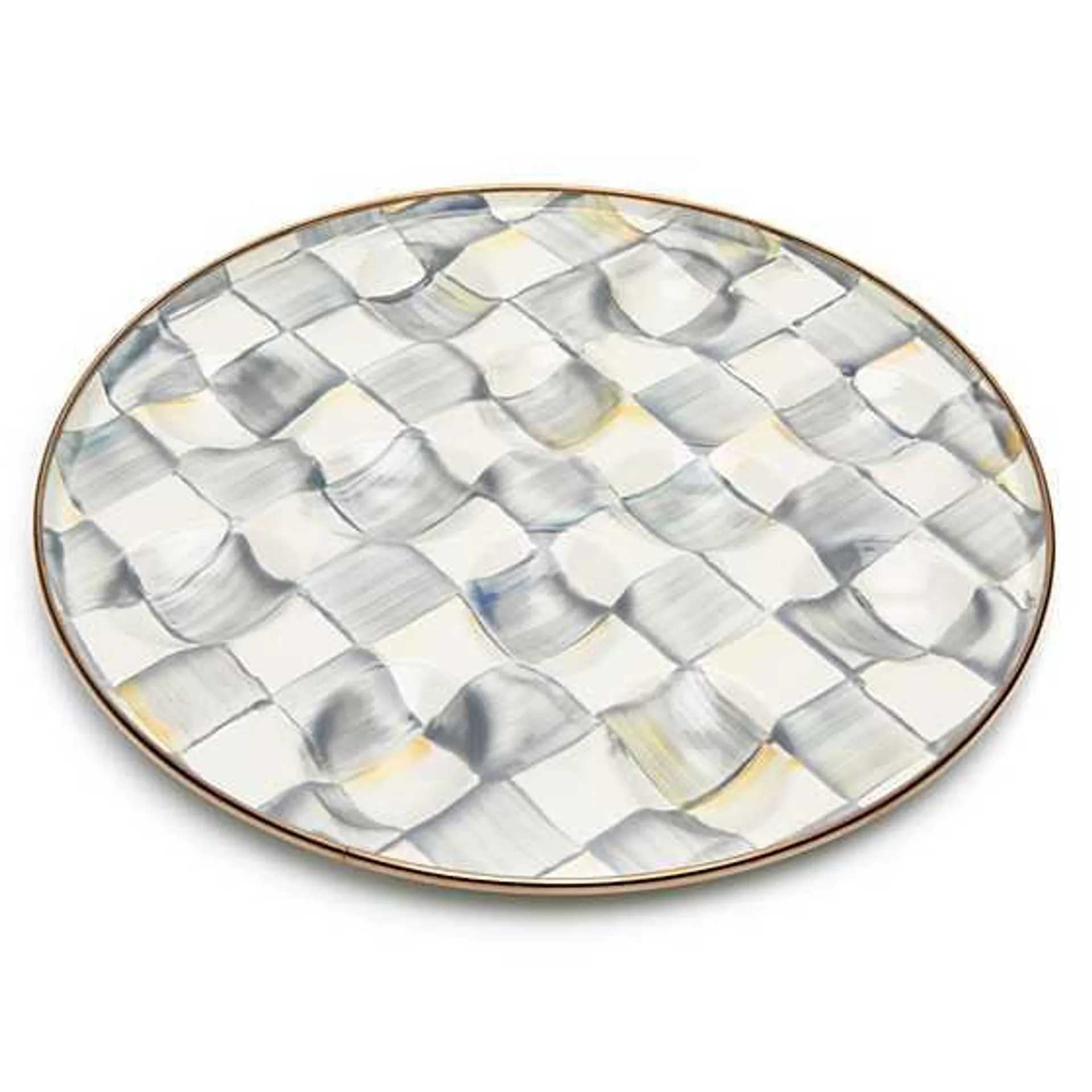 Sterling Check Egg Plate