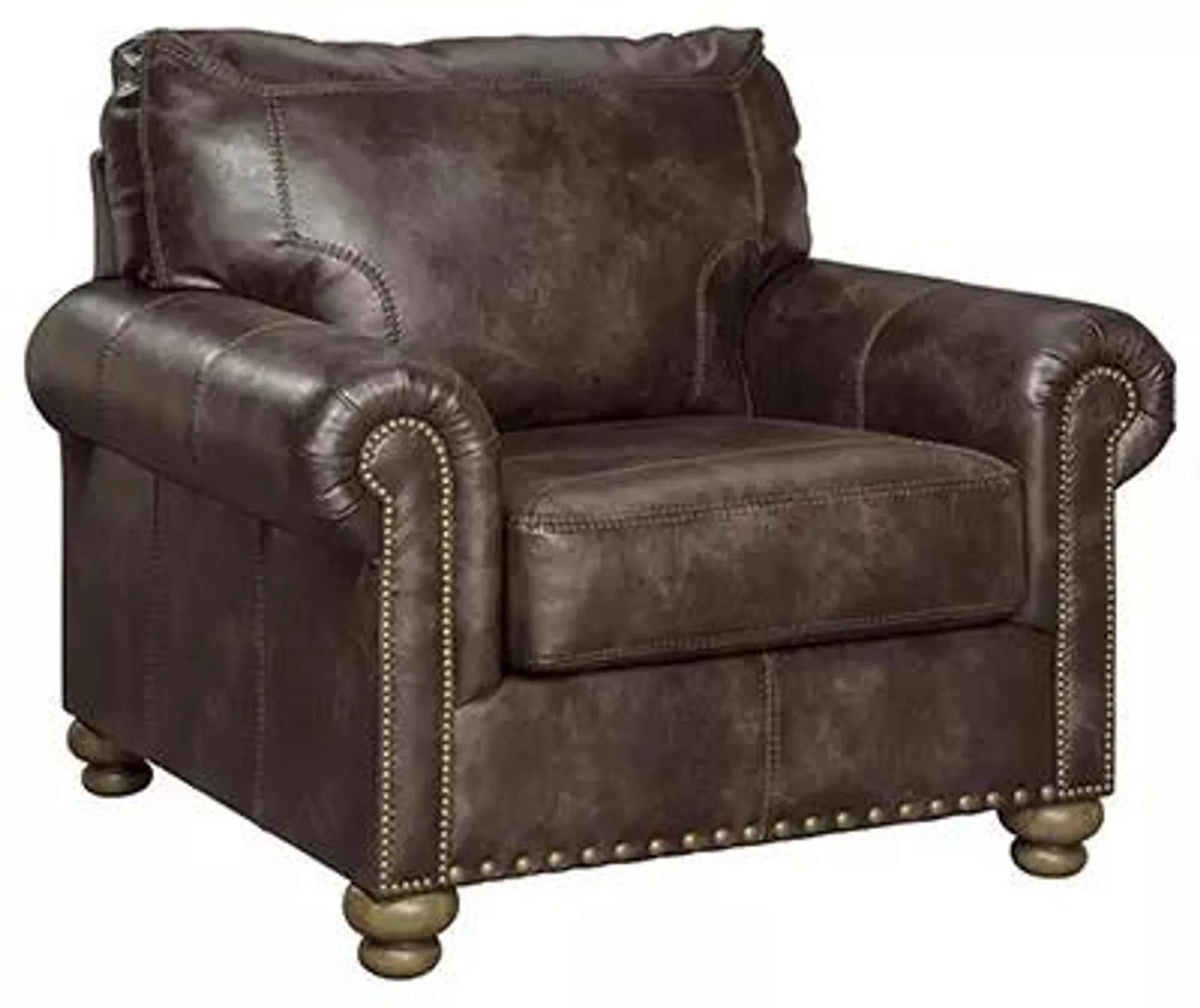 Nicorvo Coffee Faux Leather Armchair