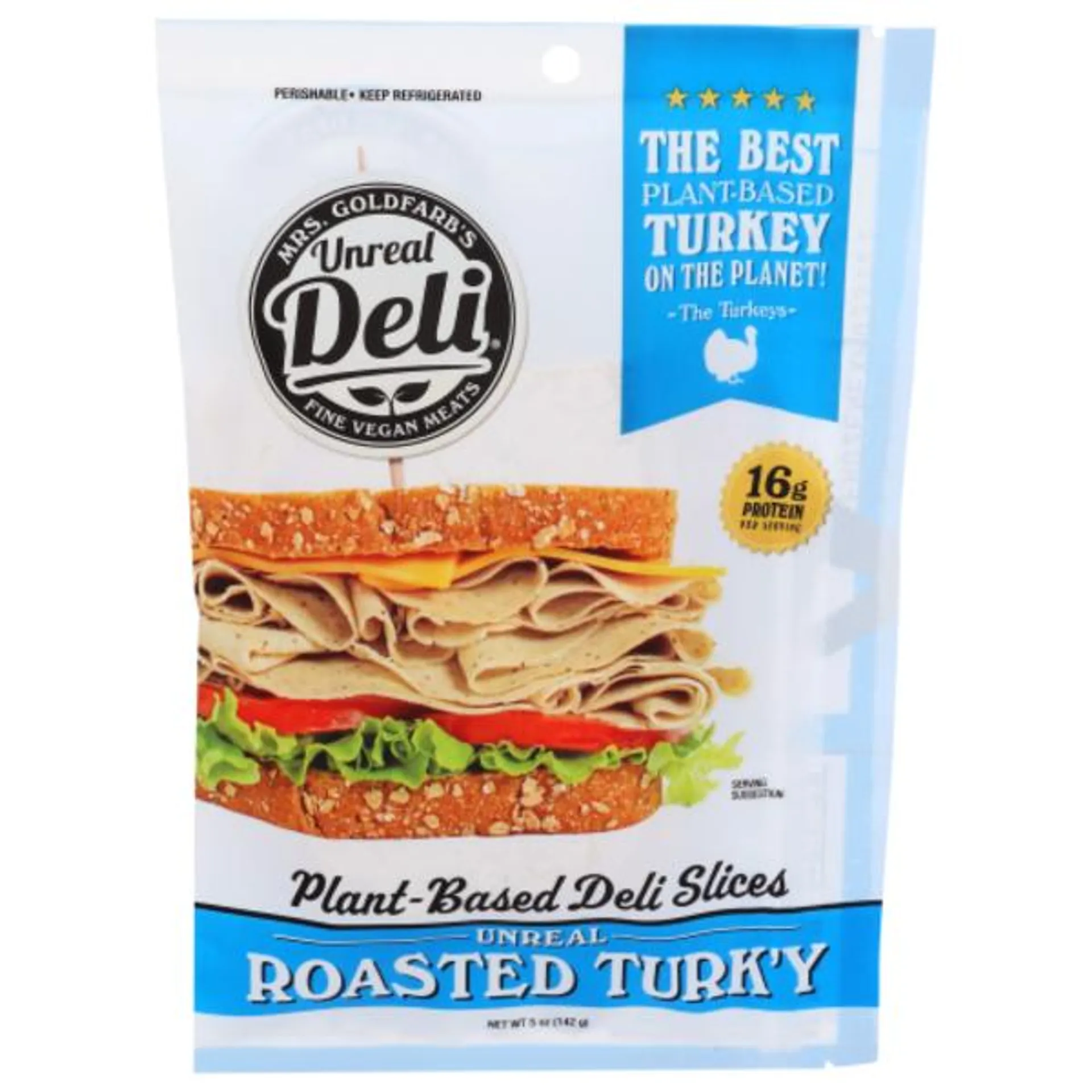 Unreal Deli Unreal Roasted Turk'y Premium Plant-Based Deli Slices