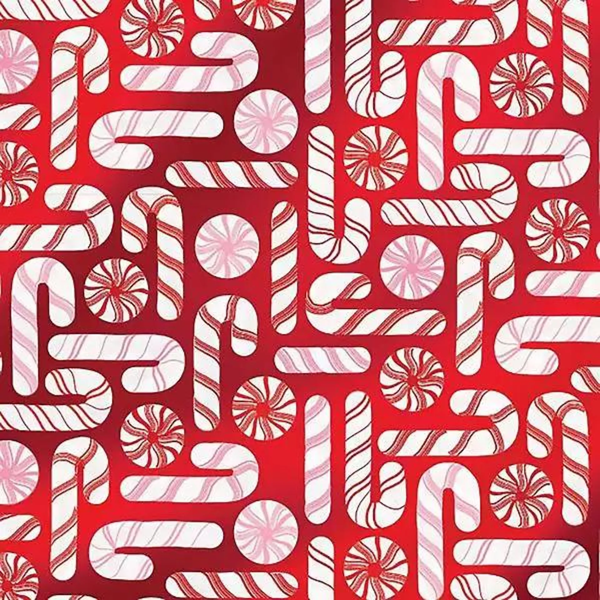 Mara-Mi Candy Canes Foil Wrapping Paper