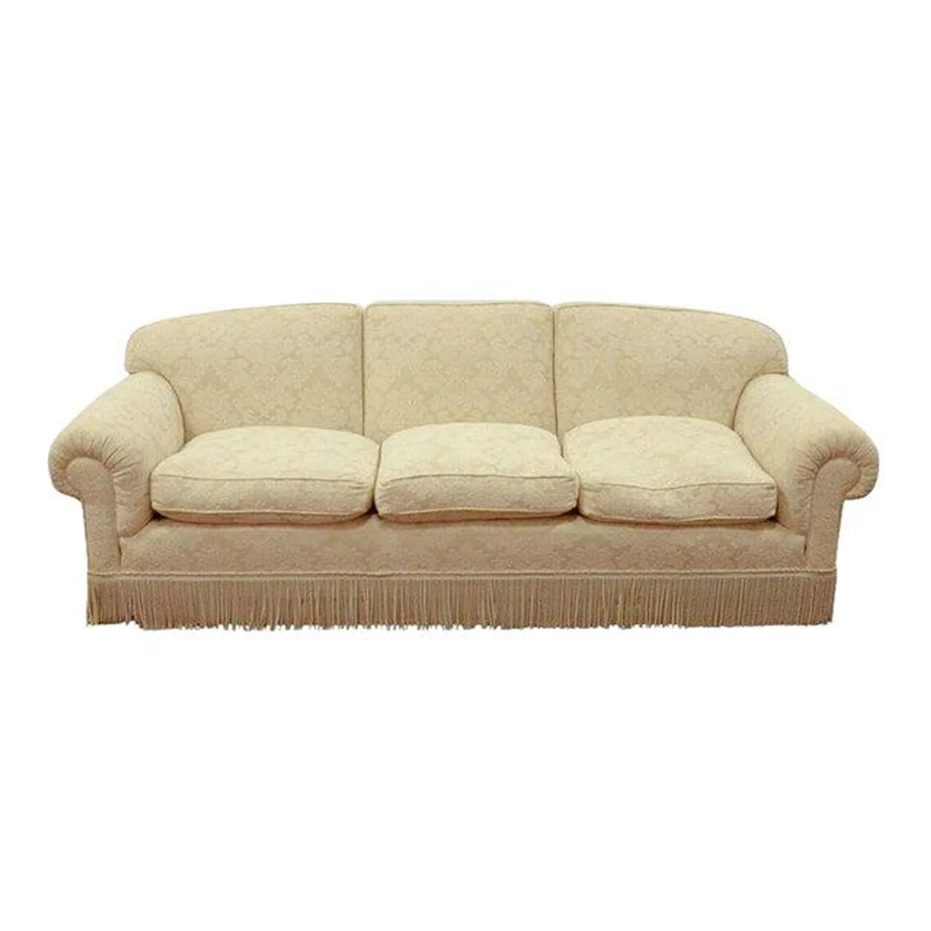 Custom Cream Textured Damask De Angelis Sofa