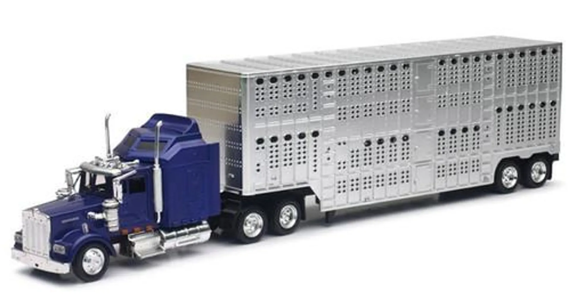 New Ray Toys 1:43 Scale Kenworth W900 Potbelly Livestock Truck - Assorted