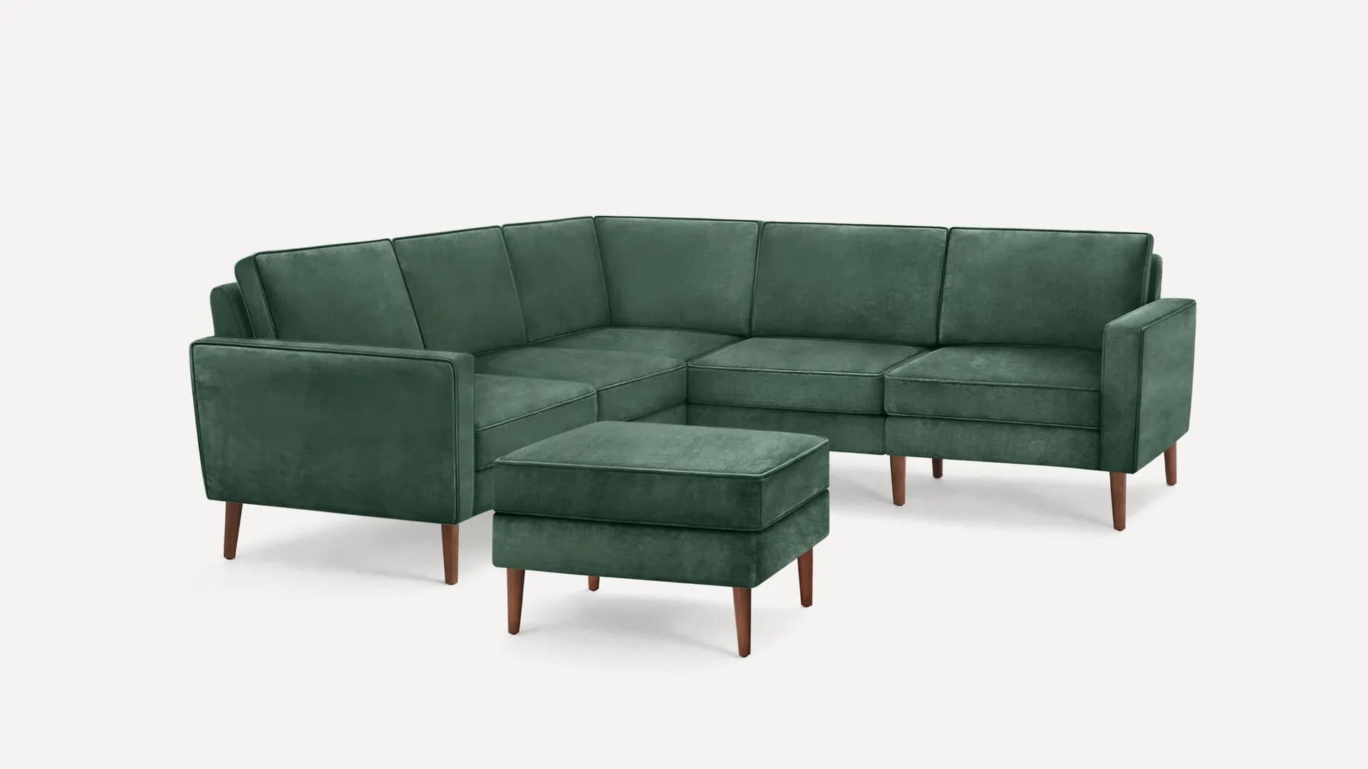 Nomad Velvet 5-Seat Corner Sectional with Ottoman