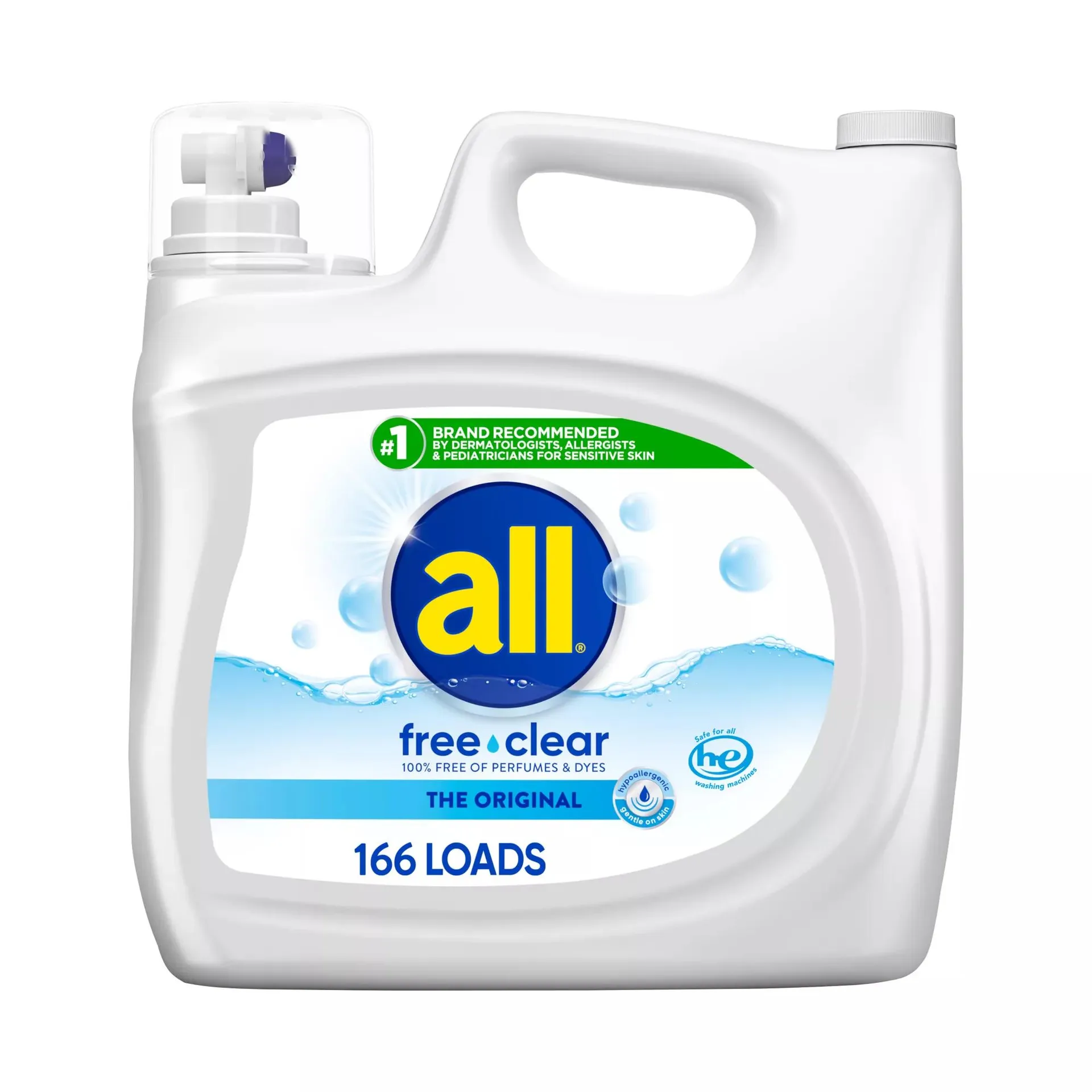 all Free and Clear Liquid Laundry for Sensitive Skin, 250 oz.,166 Loads