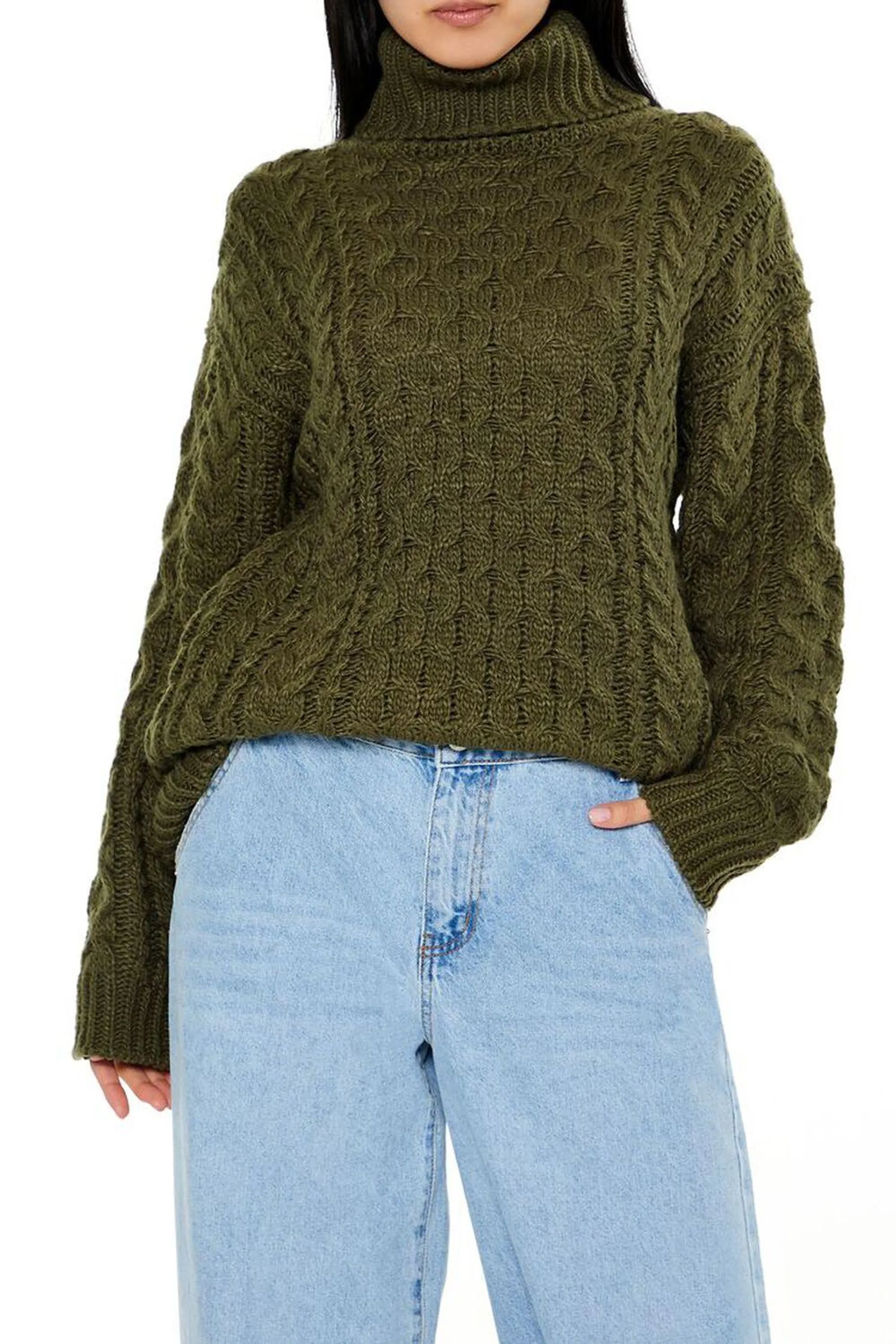 Cable Knit Turtleneck Sweater