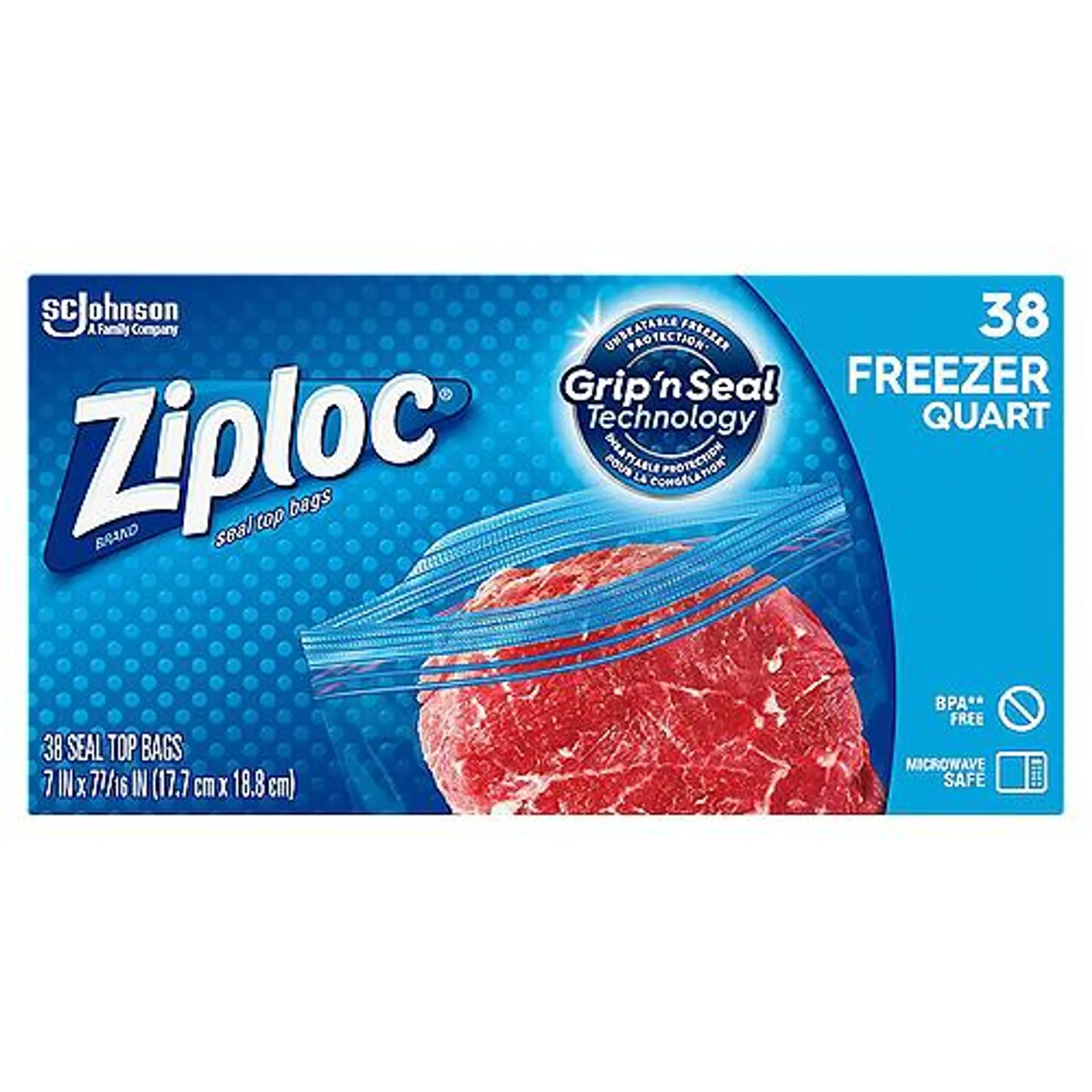Ziploc Quart, Freezer Bag, 38 Each