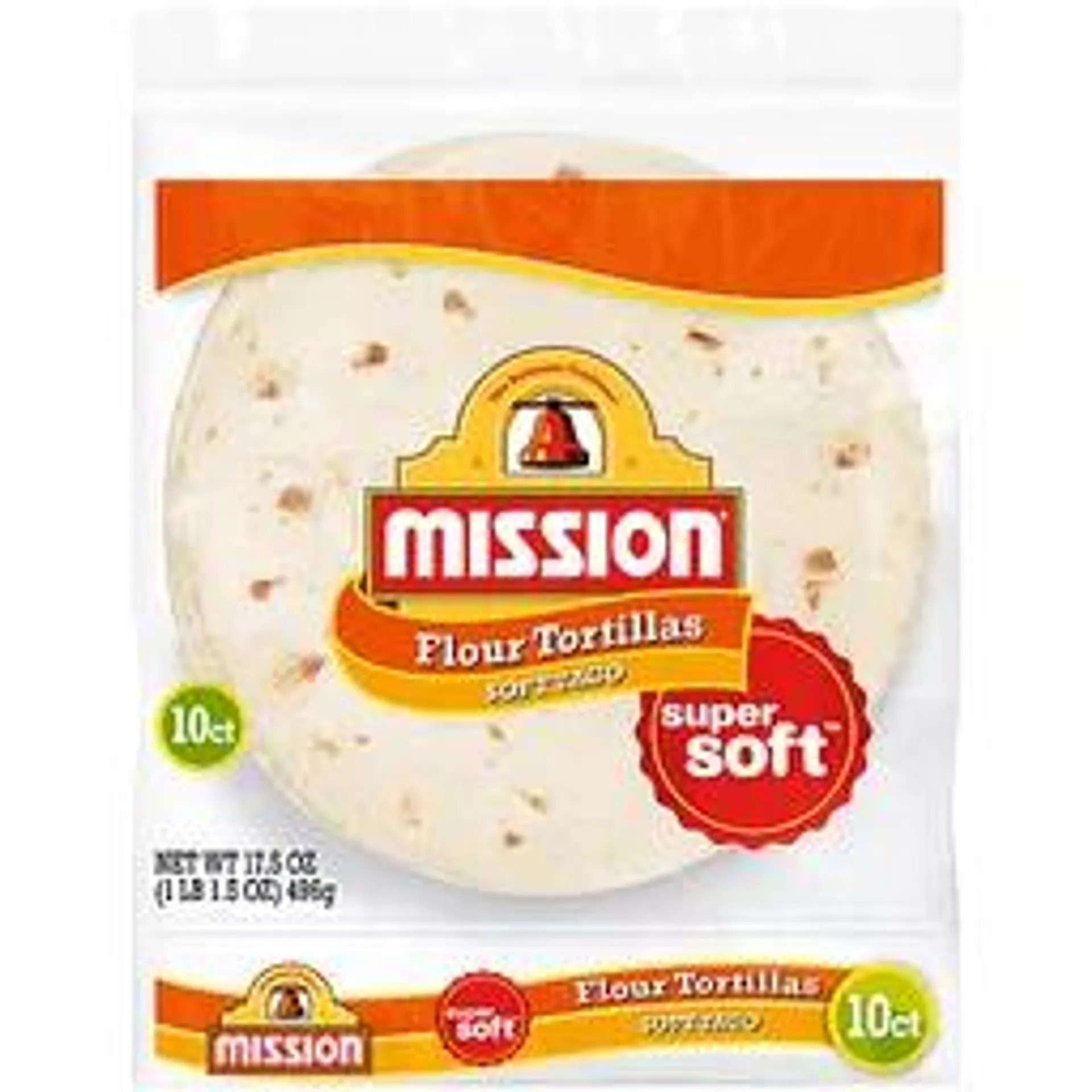 Mission Super Soft Taco Flour Tortillas 10 ct 17.5 oz bag