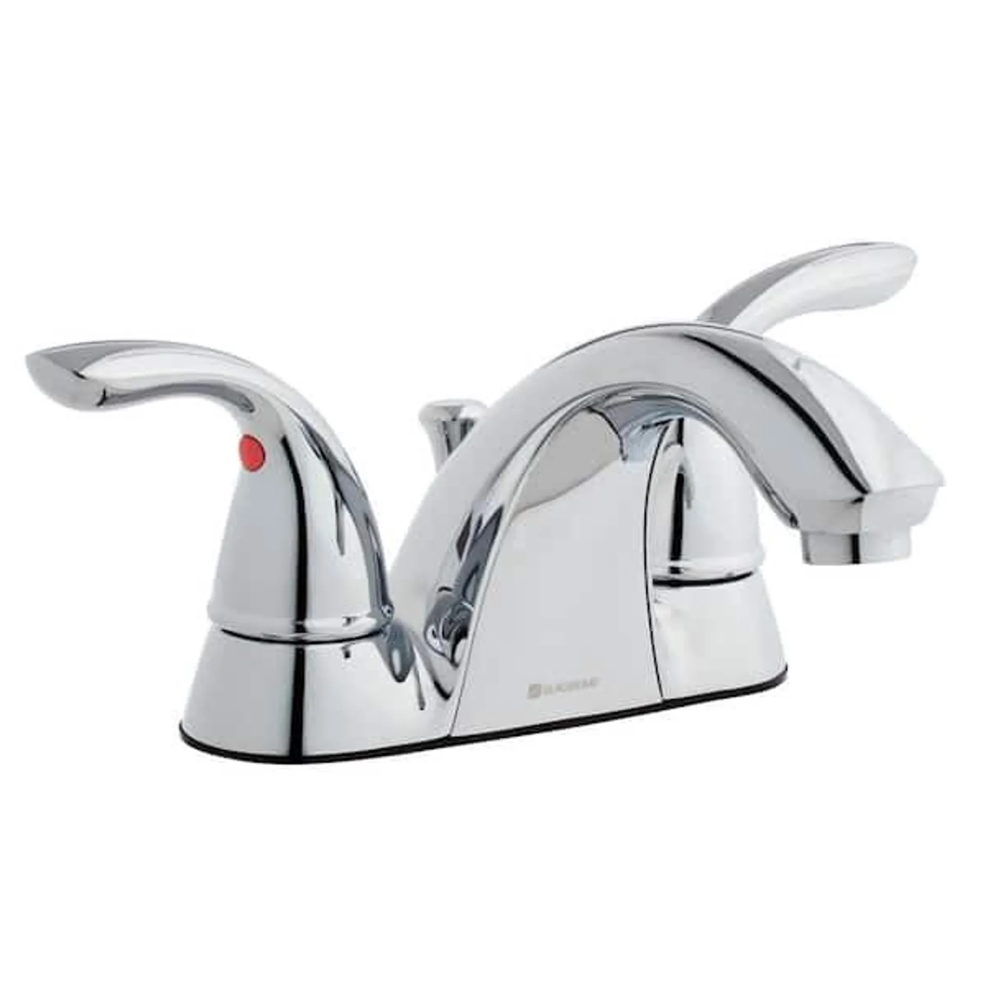 Builders 4 in. Centerset Double Handle Low-Arc Bathroom Faucet in Chrome