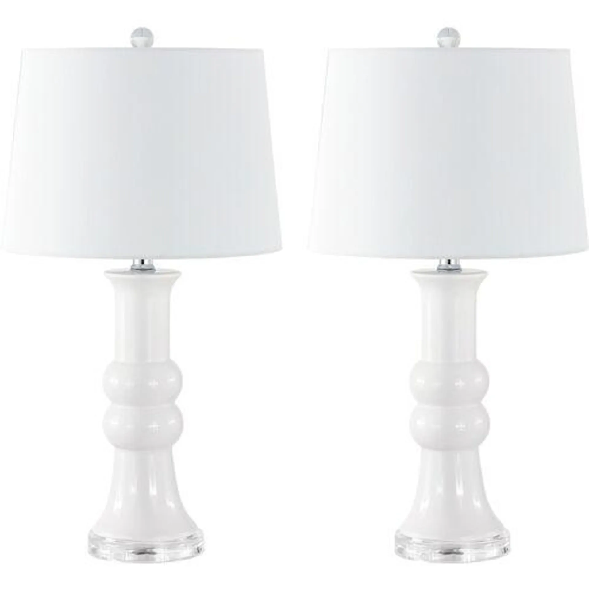 S/2 Lexi Ceramic Table Lamps, White