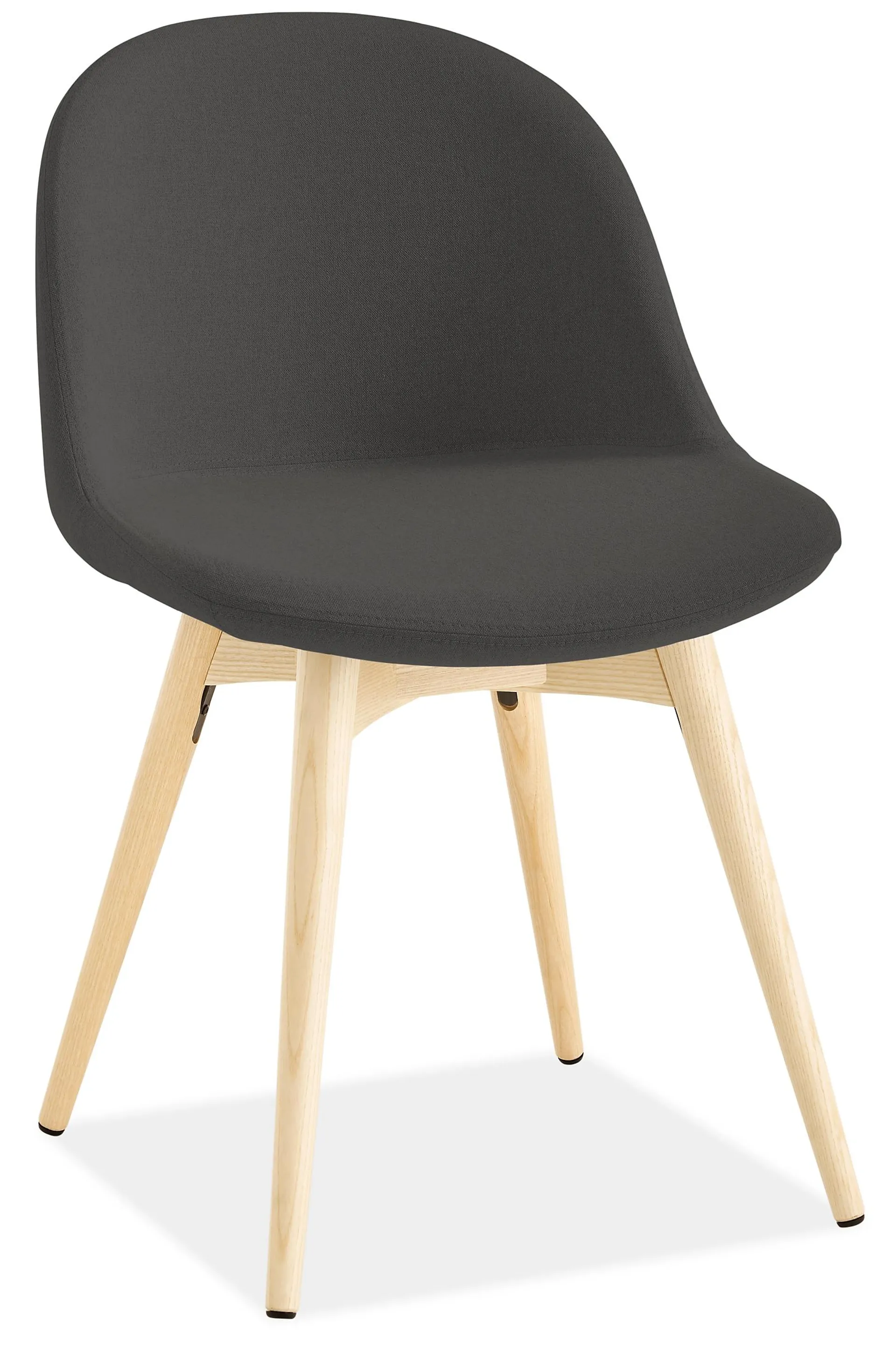 Bernard Dining Chair in Creel Charcoal Fabric with Ash Wood Legs