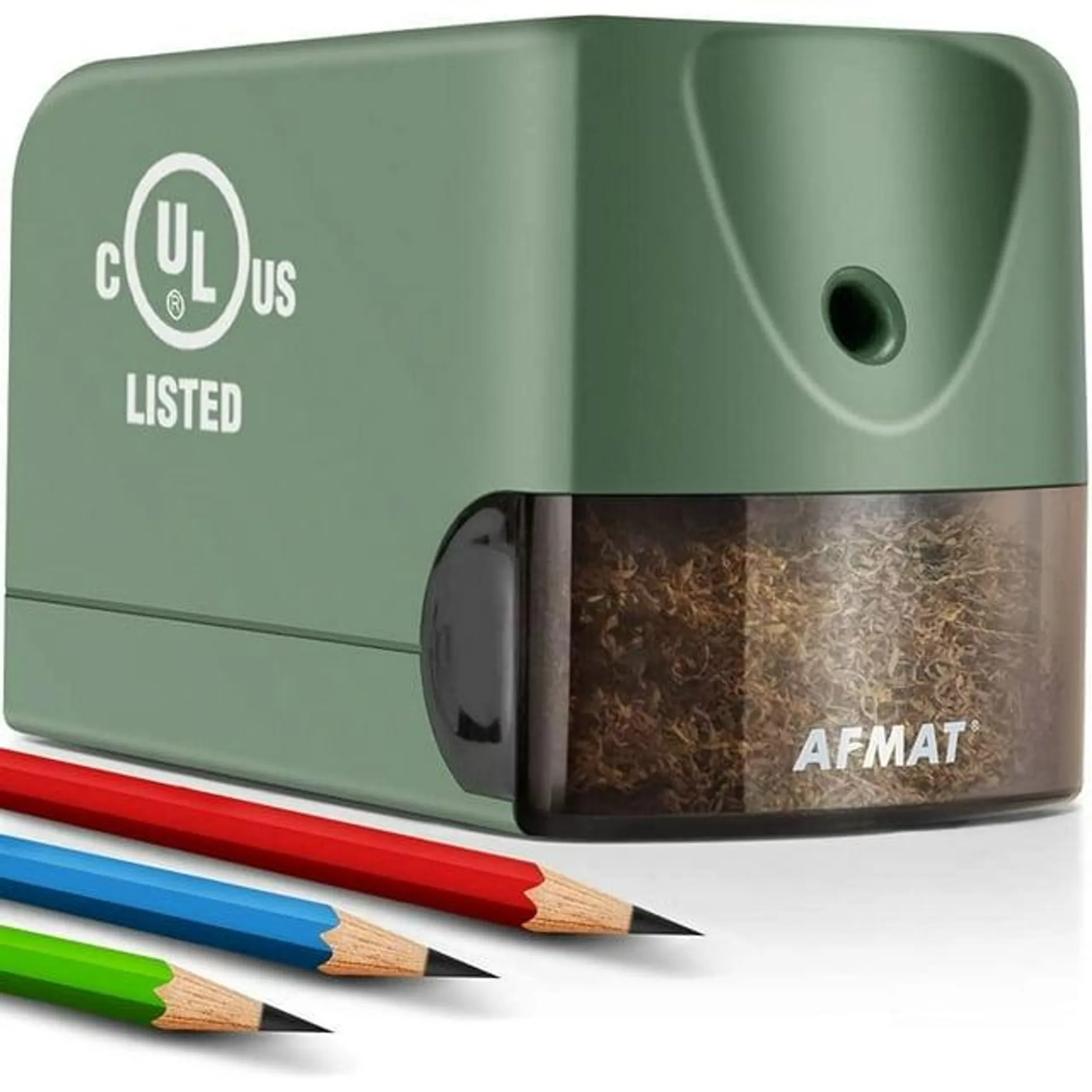 AFMAT Electric Pencil Sharpener Heavy Duty, Pencil Sharpener Electric for Classroom, UL Listed Plug in Pencil Sharpener for 6.5-8mm No.2/Colored Pencils, w/Upgraded Helical Blade Sharpen 10000 Times