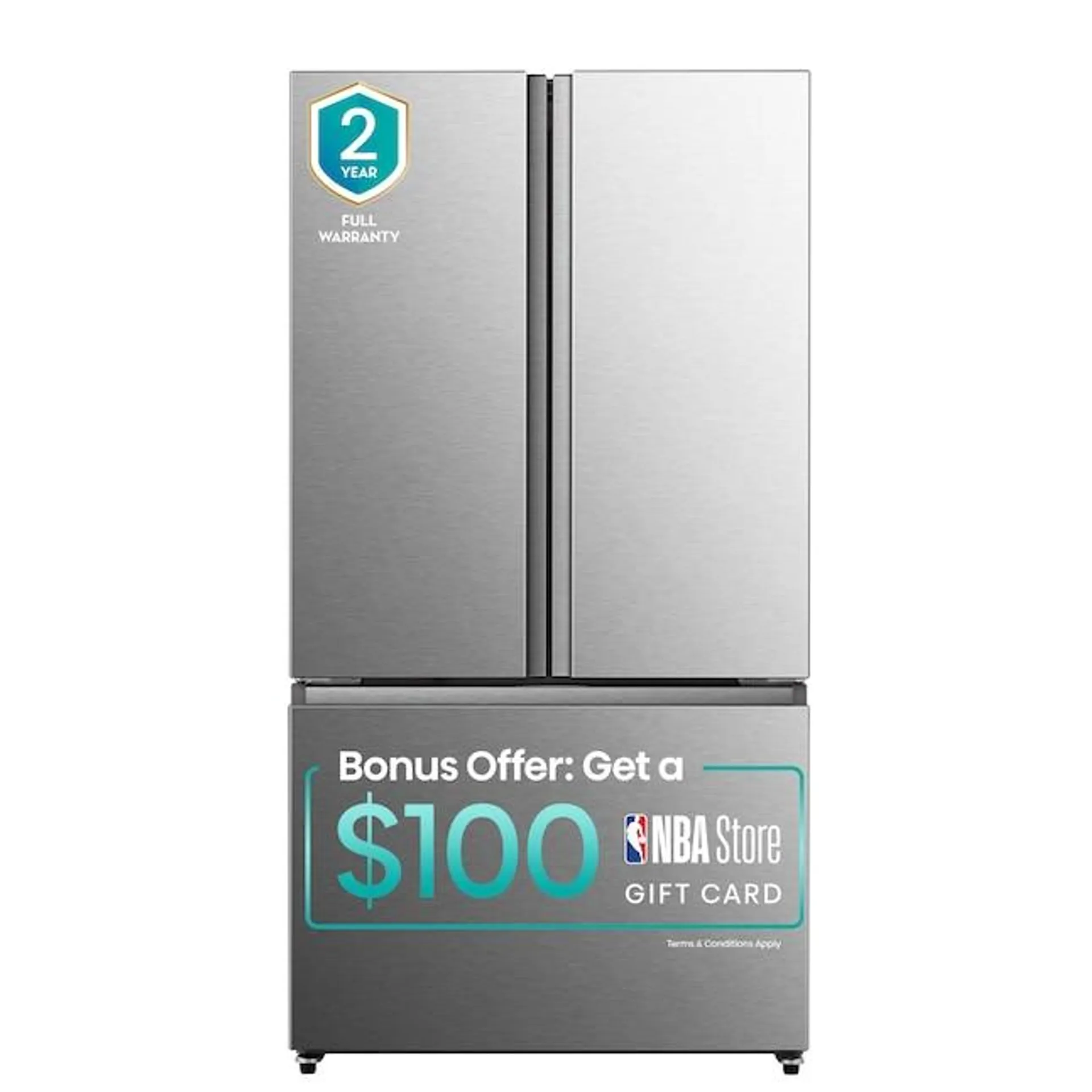 Hisense PureFlat 26.6-cu ft French Door Refrigerator with Ice Maker and Water dispenser (Fingerprint Resistant Stainless Steel) ENERGY STAR