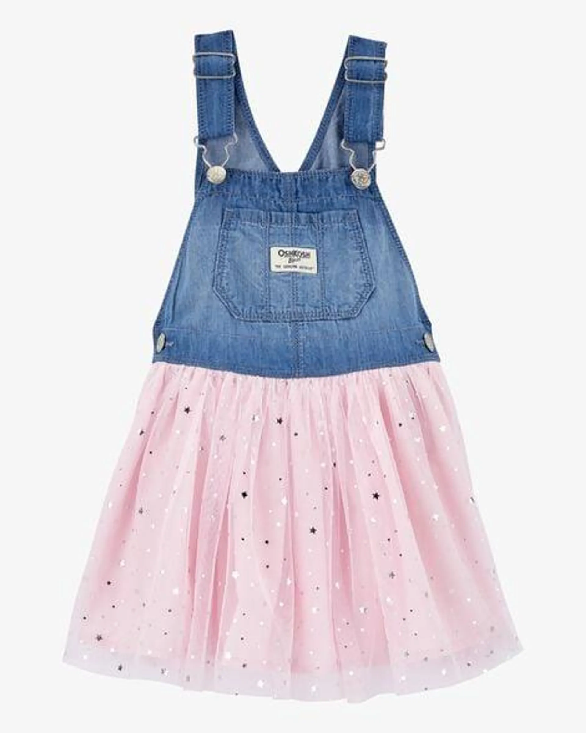 Baby Sparkly Tulle & Denim Jumper Dress