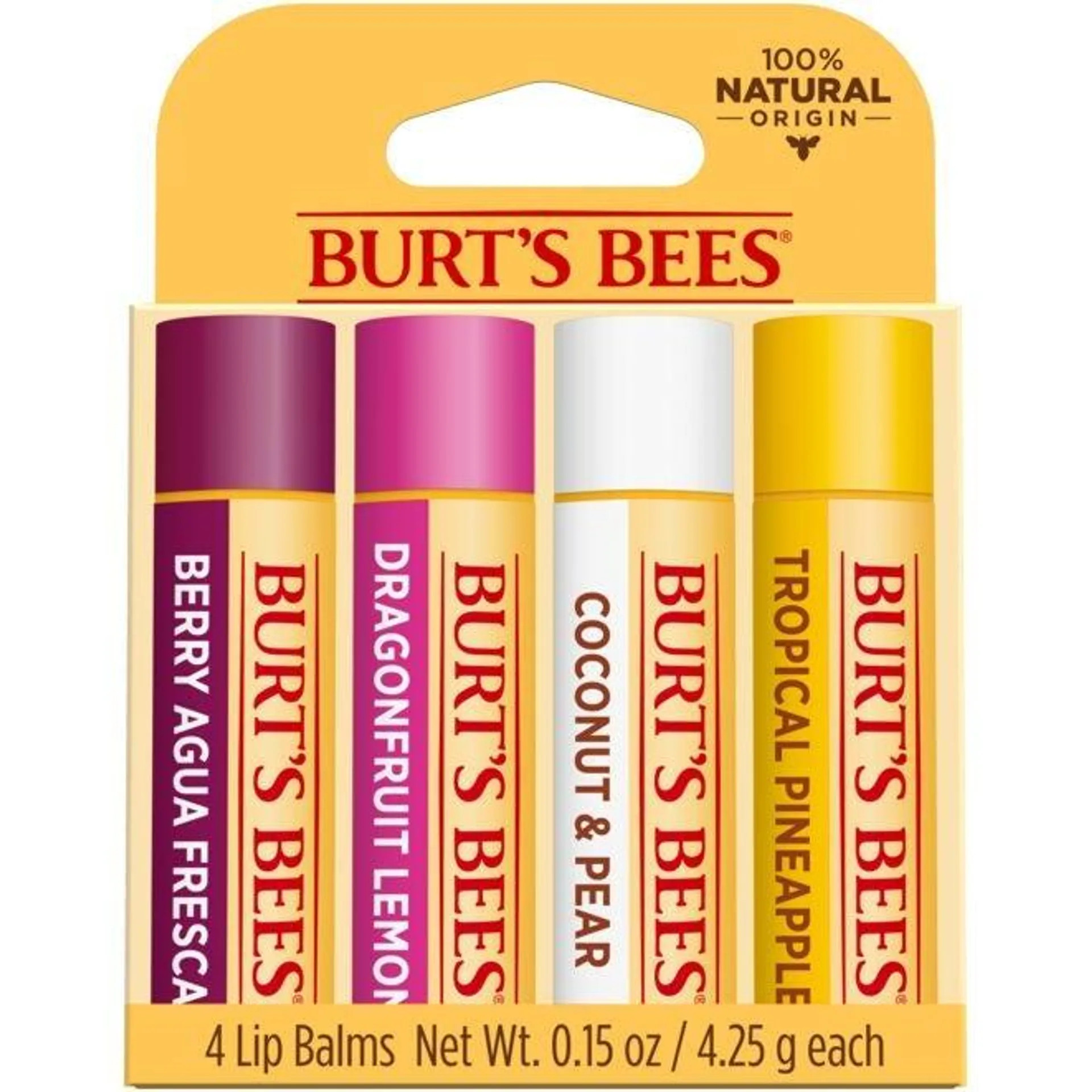 Burt's Bees Lip Balm Tropical Assortment 4 Pack