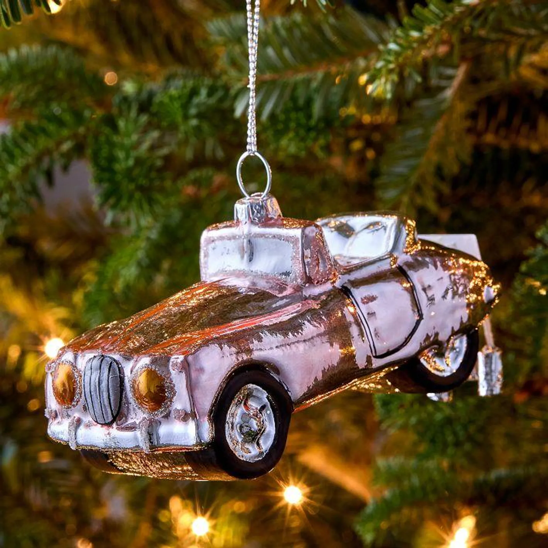 Just Married Glass Ornament