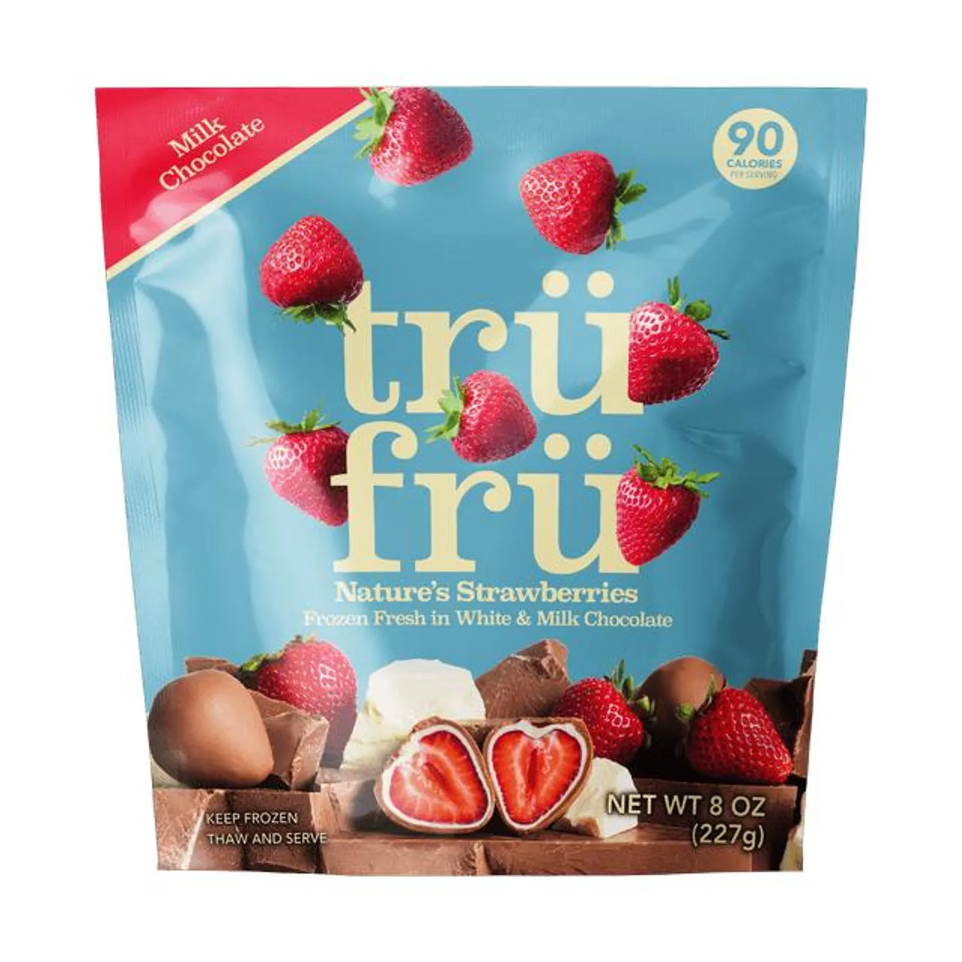 Tru Fru Natures Strawberries Frozen Fresh in White & Milk Chocolate