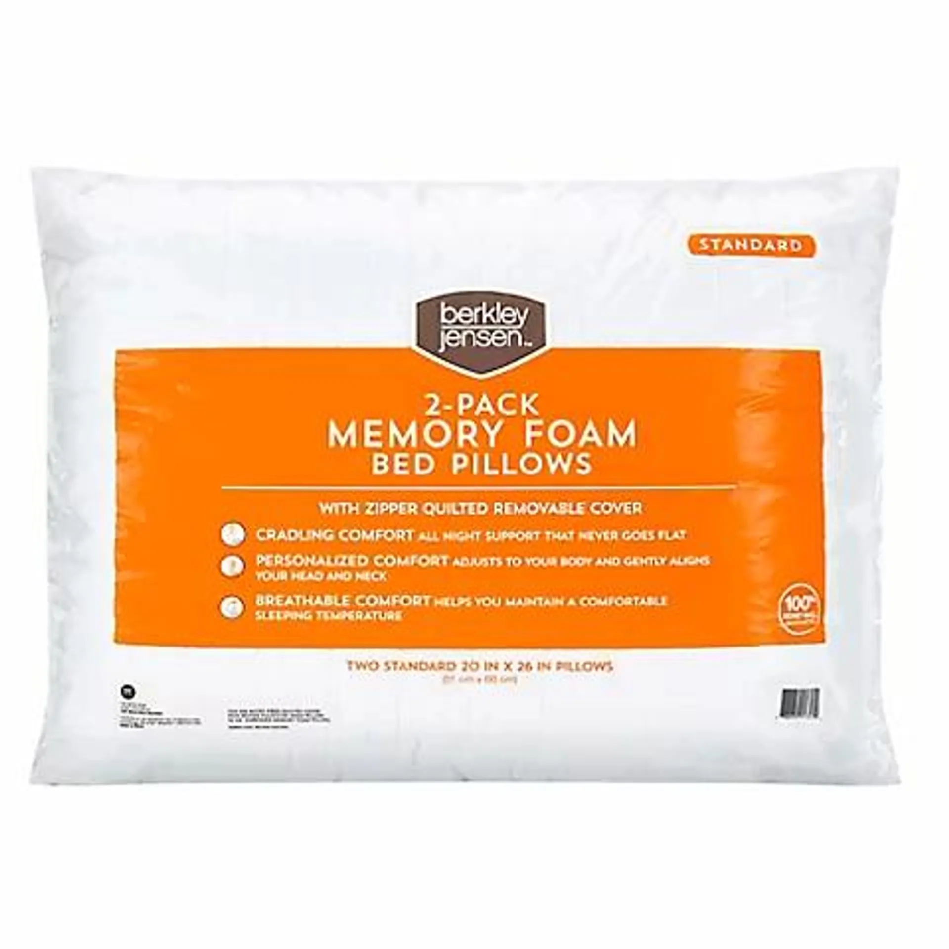 Berkley Jensen 2 Pc. Quilted Memory Foam Pillow