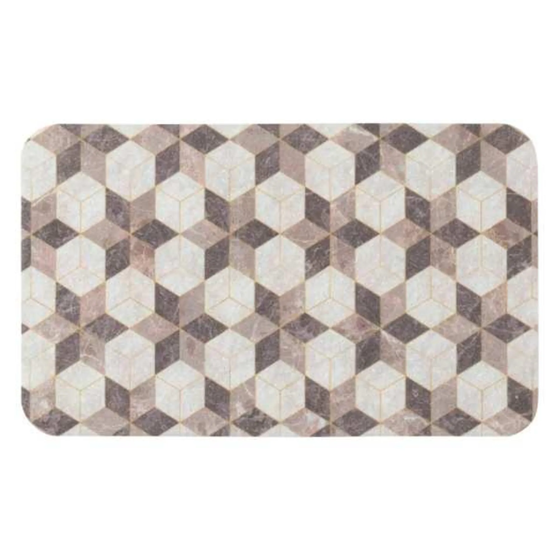 Beige & Grey Tiles Echo Doormat, 17x27